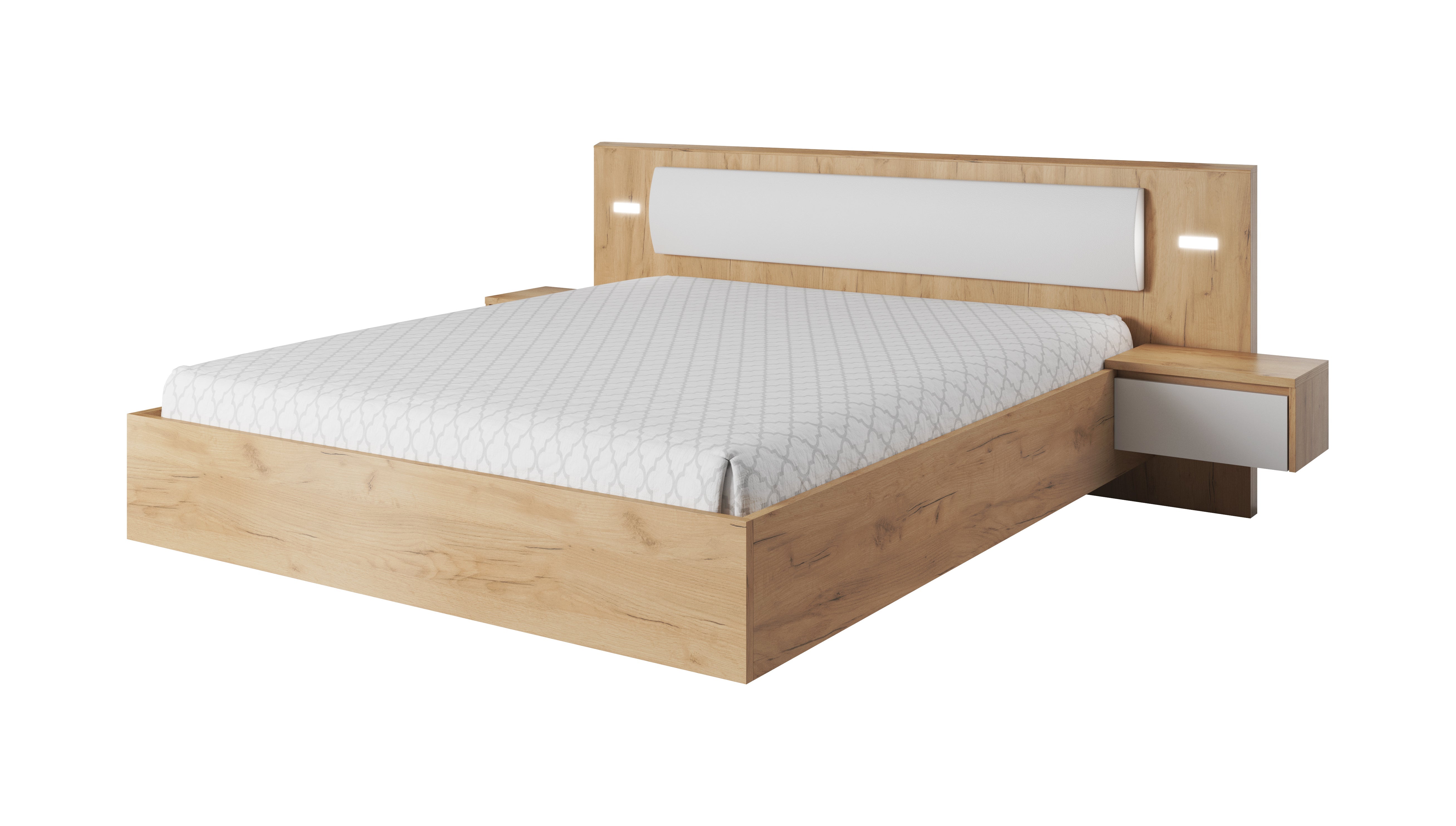 Lask Xelo – Bett mit Nachttisch
