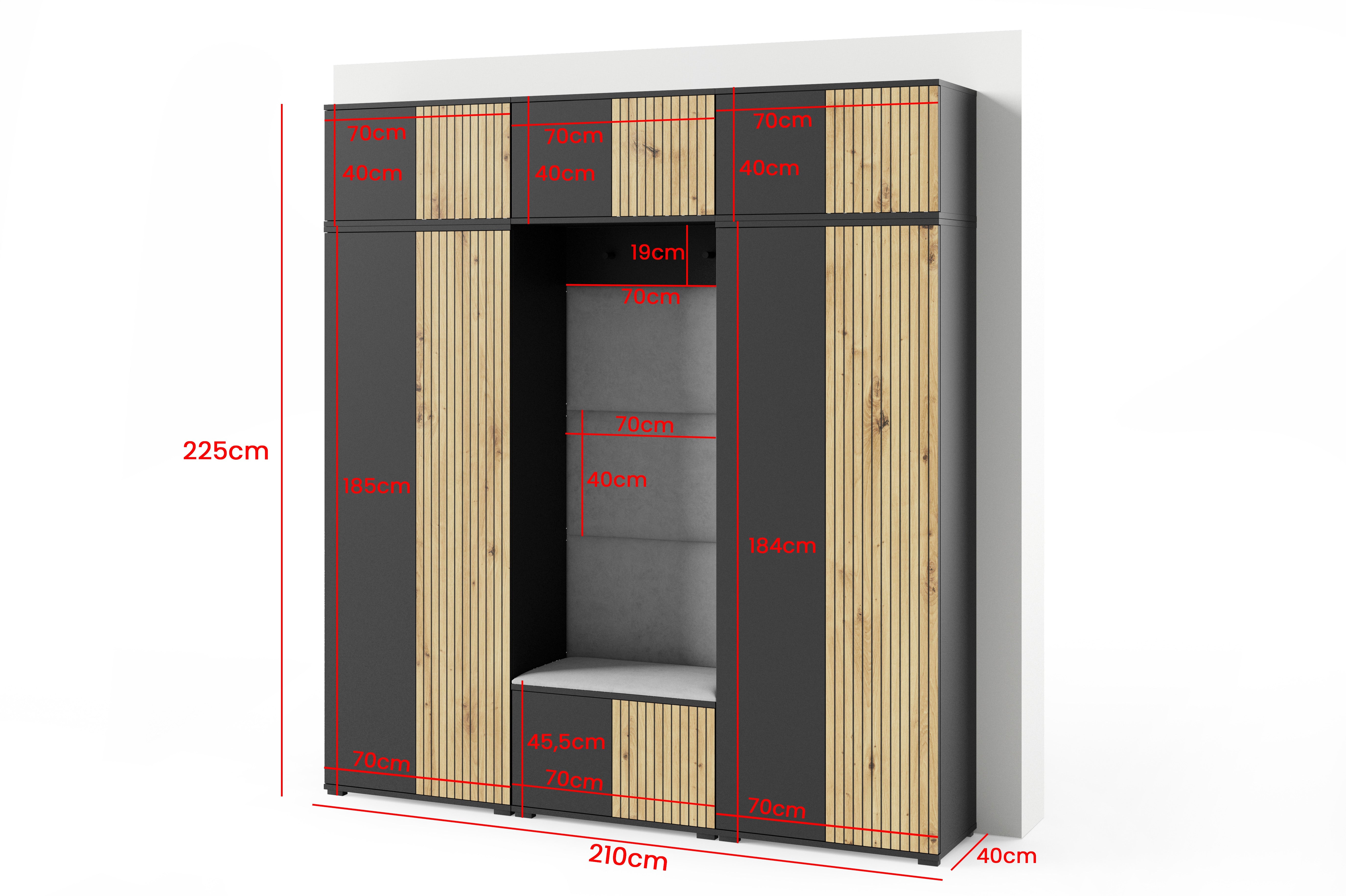 PK Ross 4 Hallway Set –  Upholstered Panels in Various Colours