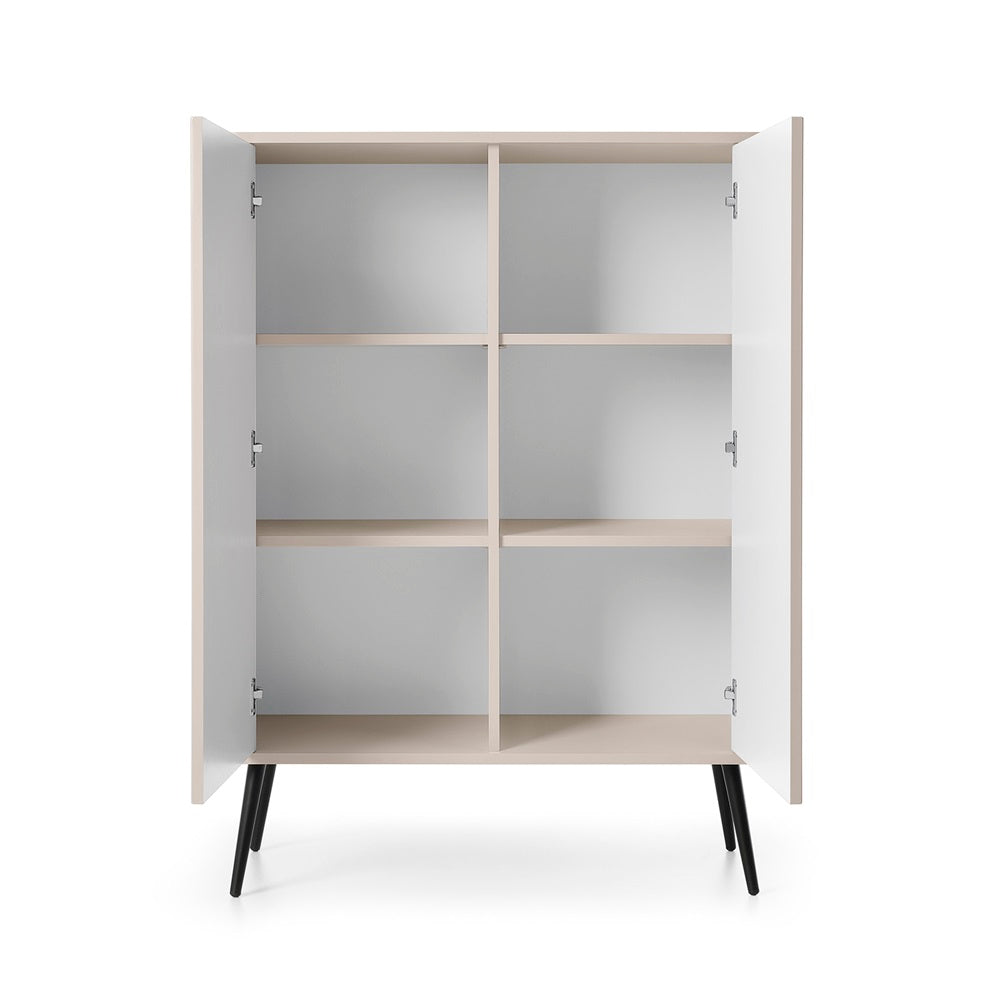 ZOVA Chest of Drawers with Two Doors #color_Cashmere with black legs