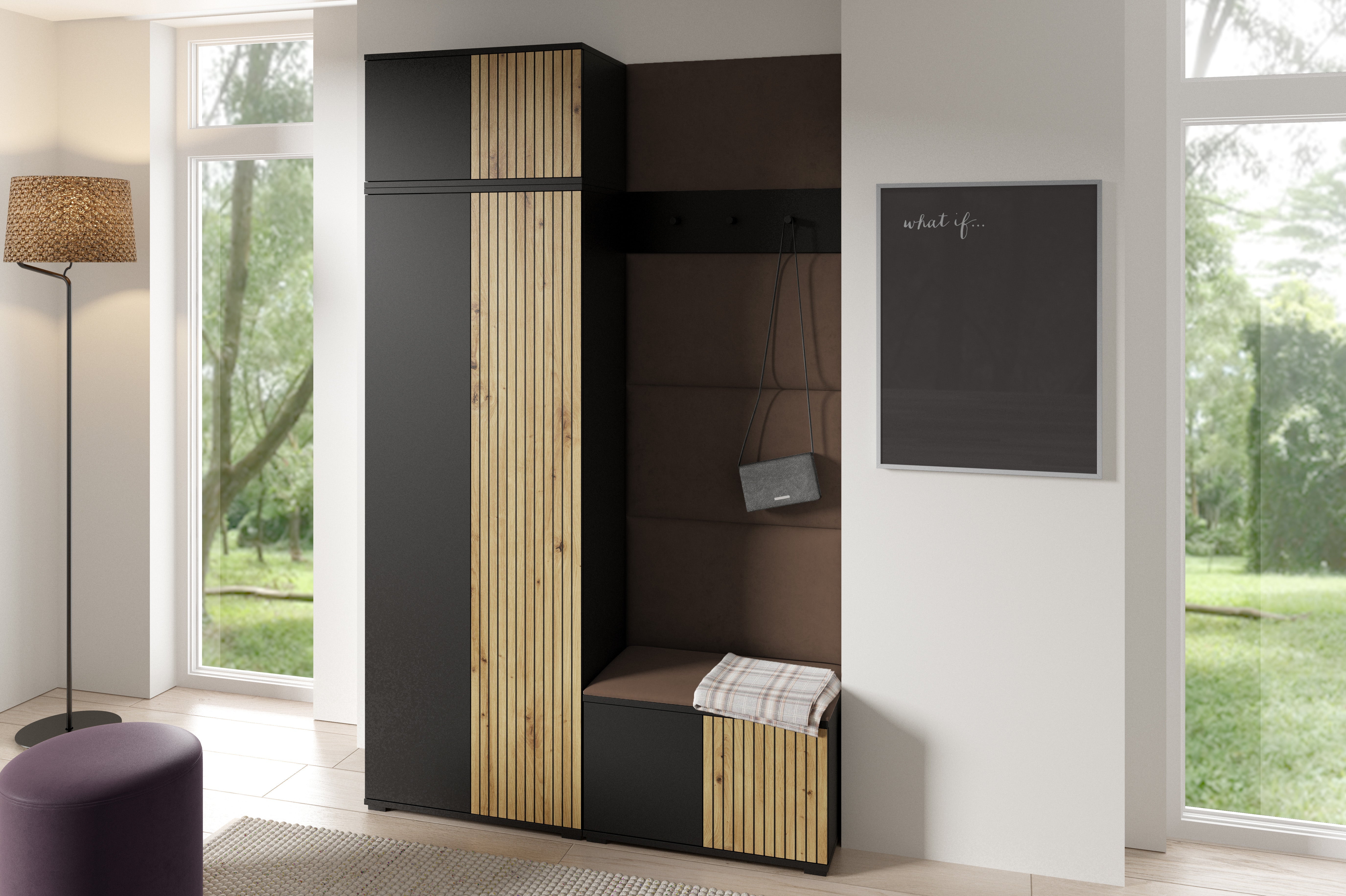 PK Ross 2 Hallway Set –  Upholstered Panels in Various Colours