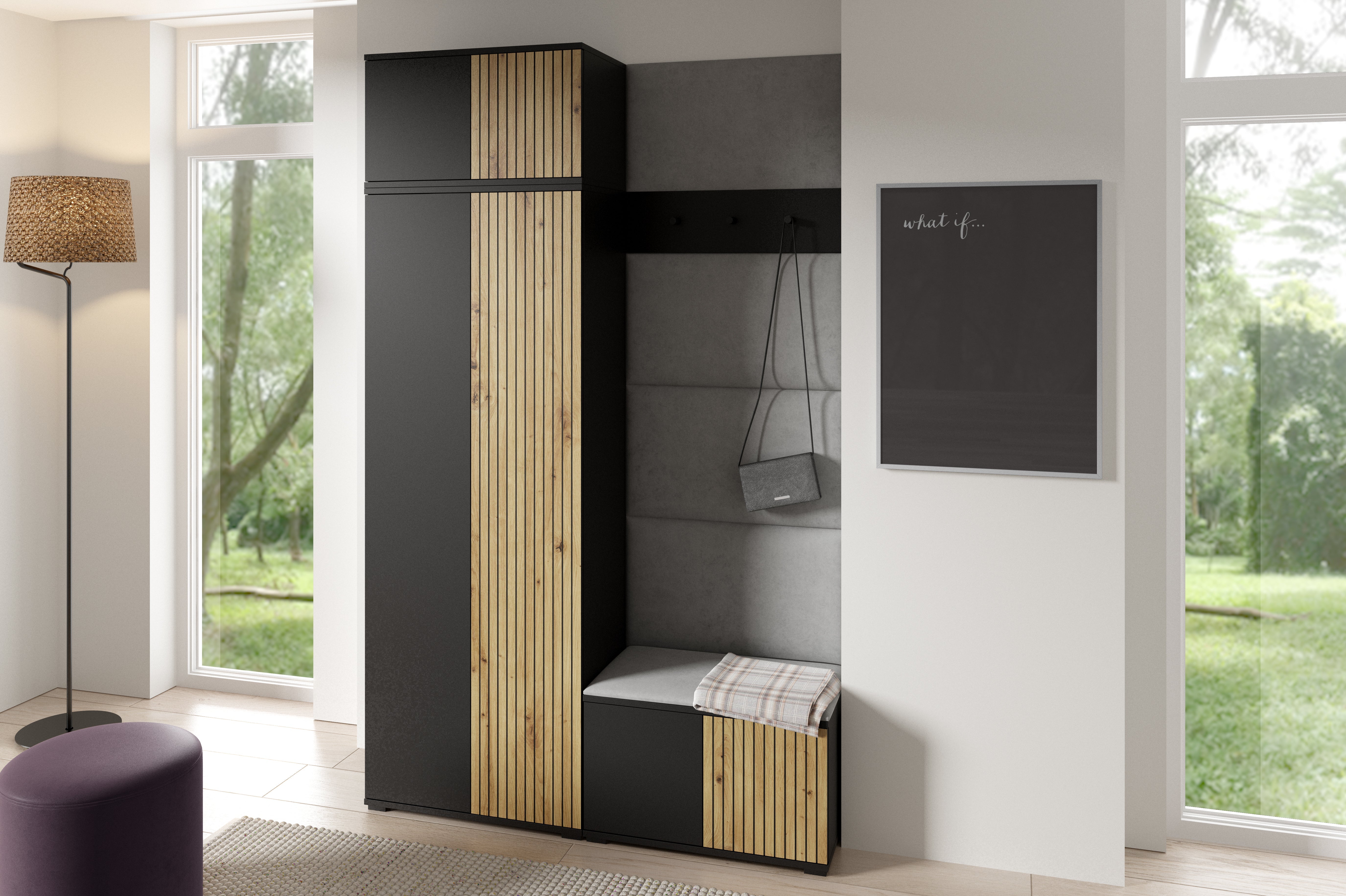 PK Ross 2 Hallway Set –  Upholstered Panels in Various Colours
