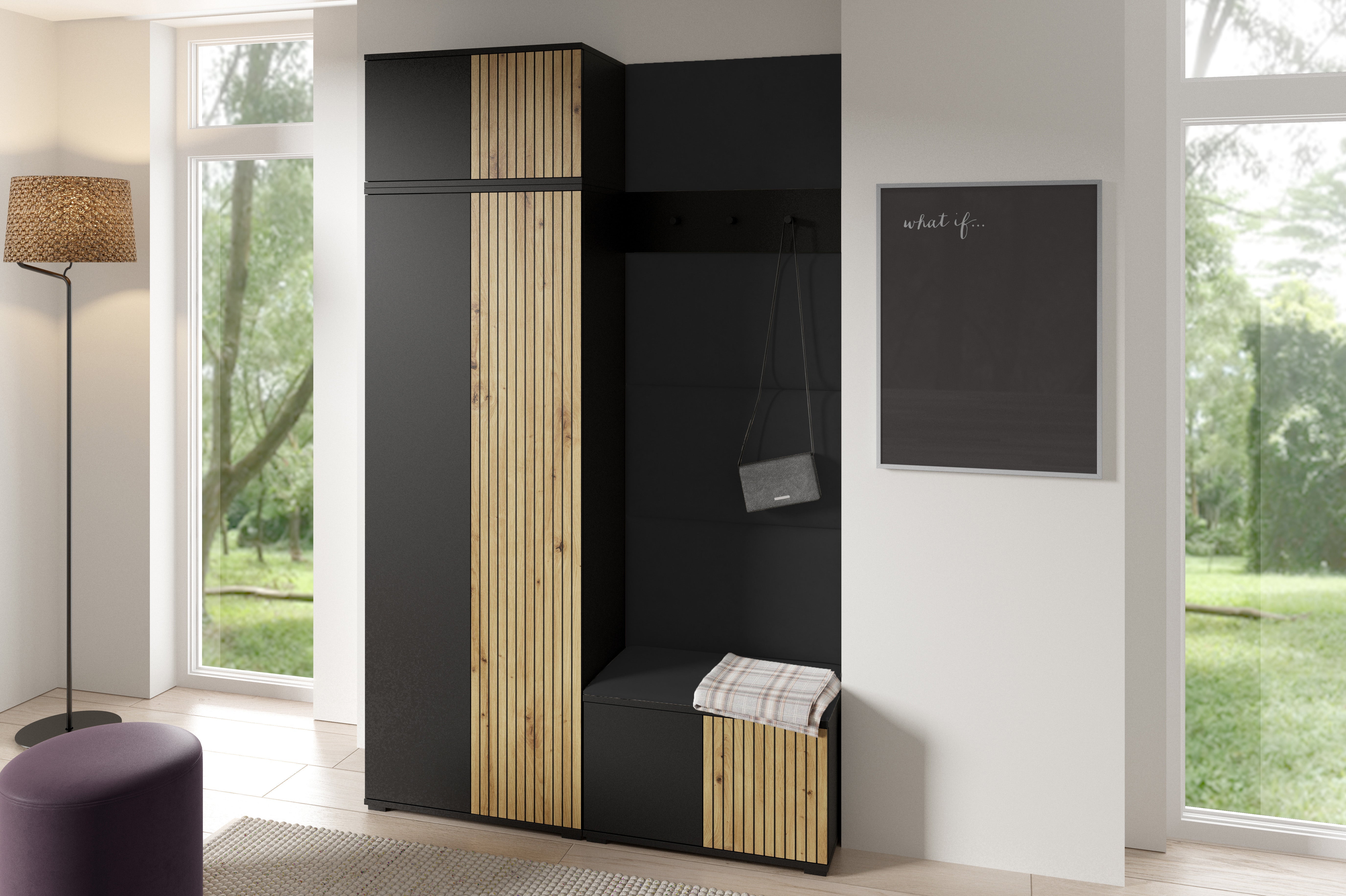 PK Ross 2 Hallway Set –  Upholstered Panels in Various Colours