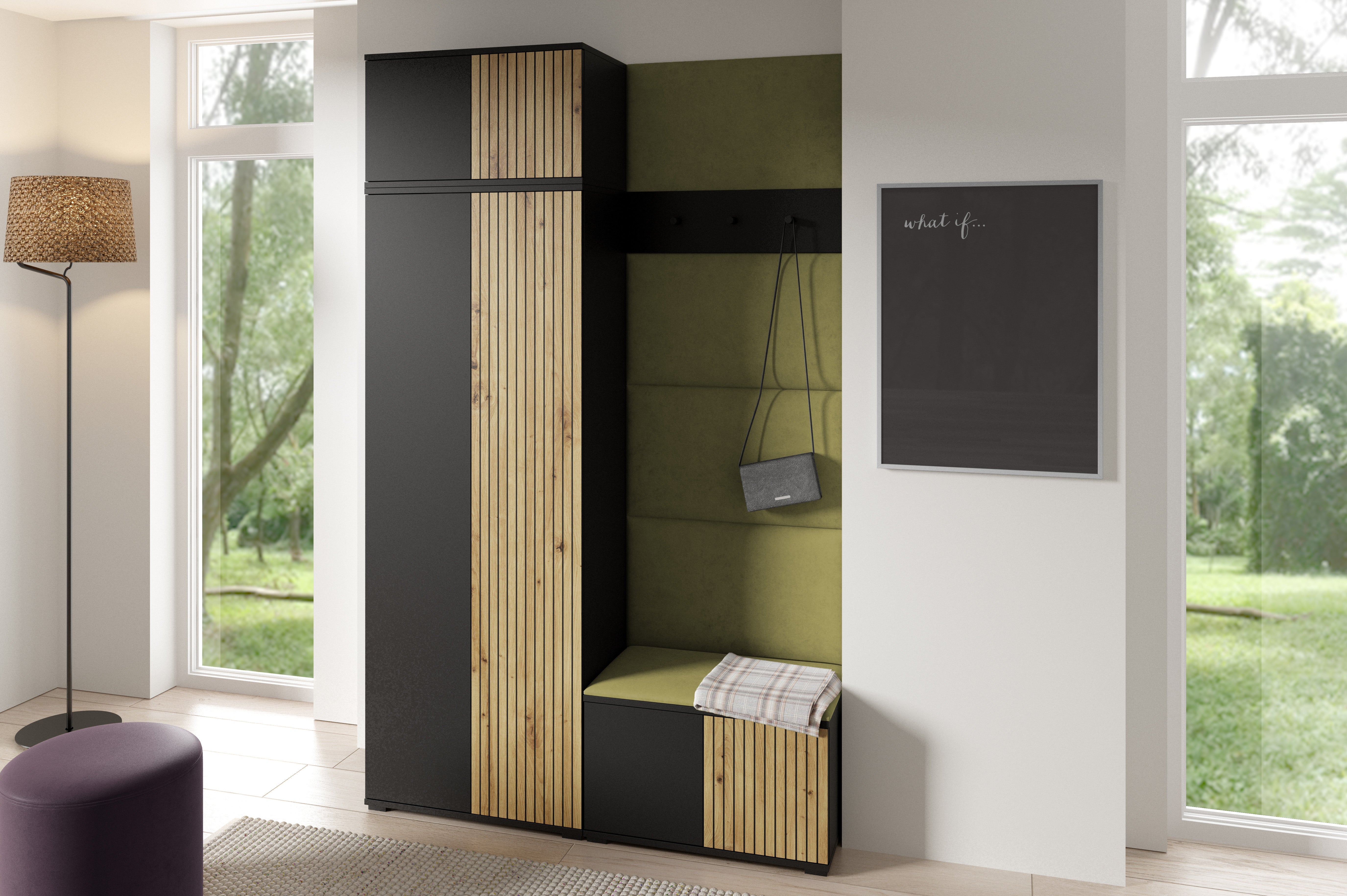 PK Ross 2 Hallway Set –  Upholstered Panels in Various Colours