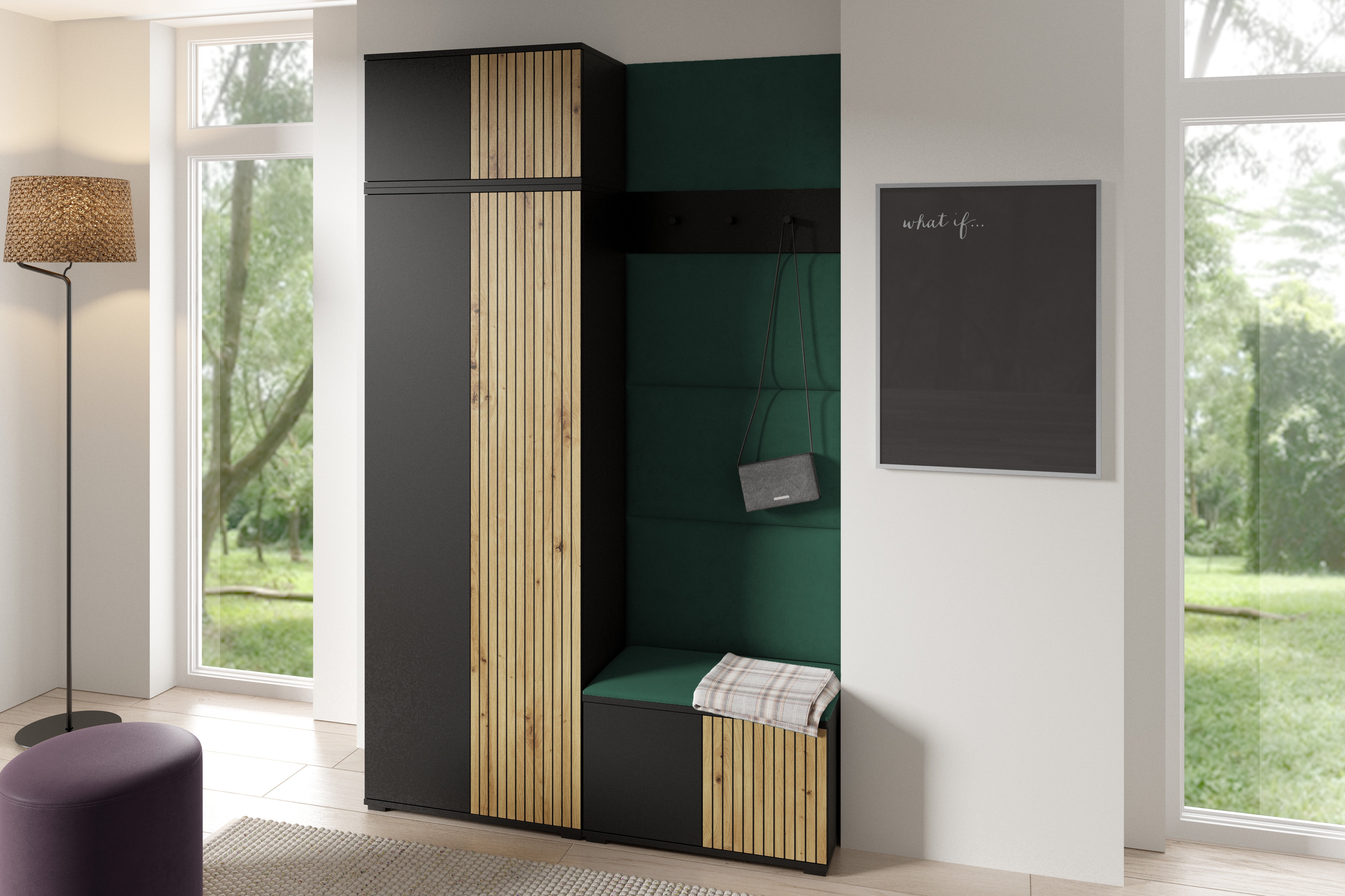 PK Ross 2 Hallway Set –  Upholstered Panels in Various Colours