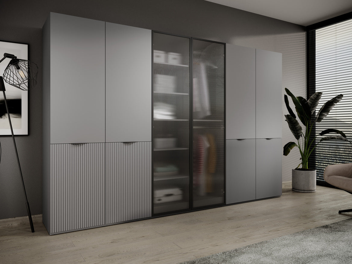 PI Sandbox Modularer Kleiderschrank mit 2 Türen – Flutes Grey