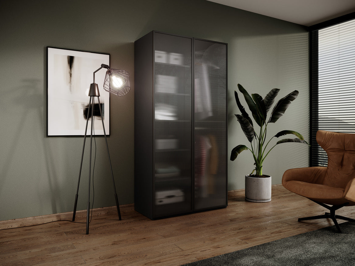 PI Sandbox Modularer Kleiderschrank mit 2 Türen – Flutes Black