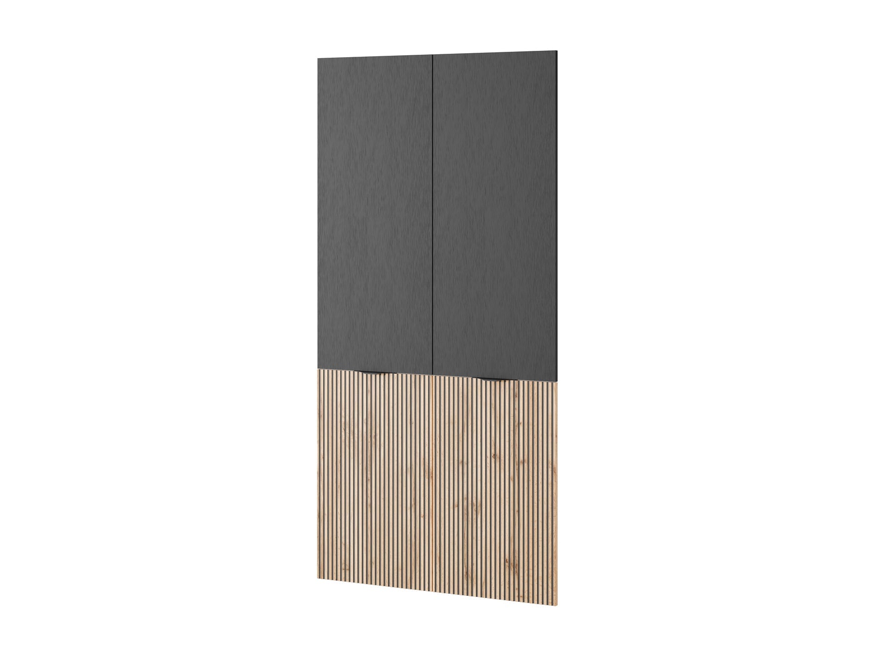 PI Sandbox Modularer Kleiderschrank mit 2 Türen – Sento Schwarzgraphit / Wotan Eiche