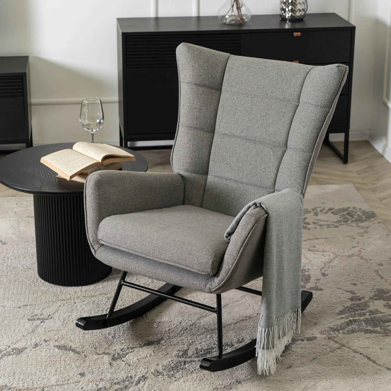 Elite JACKSON Grey Fabric Rocking Chair