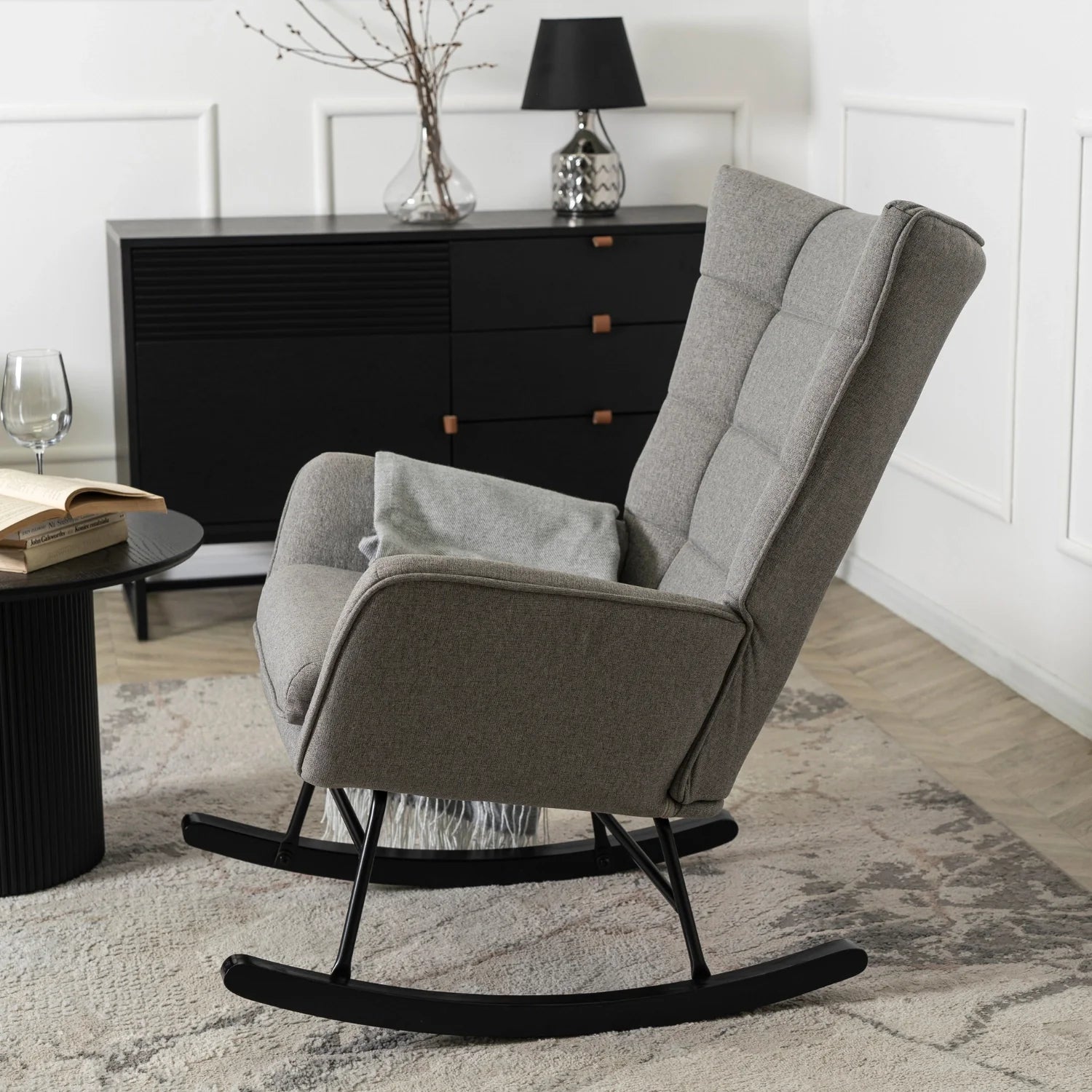 Elite JACKSON Grey Fabric Rocking Chair