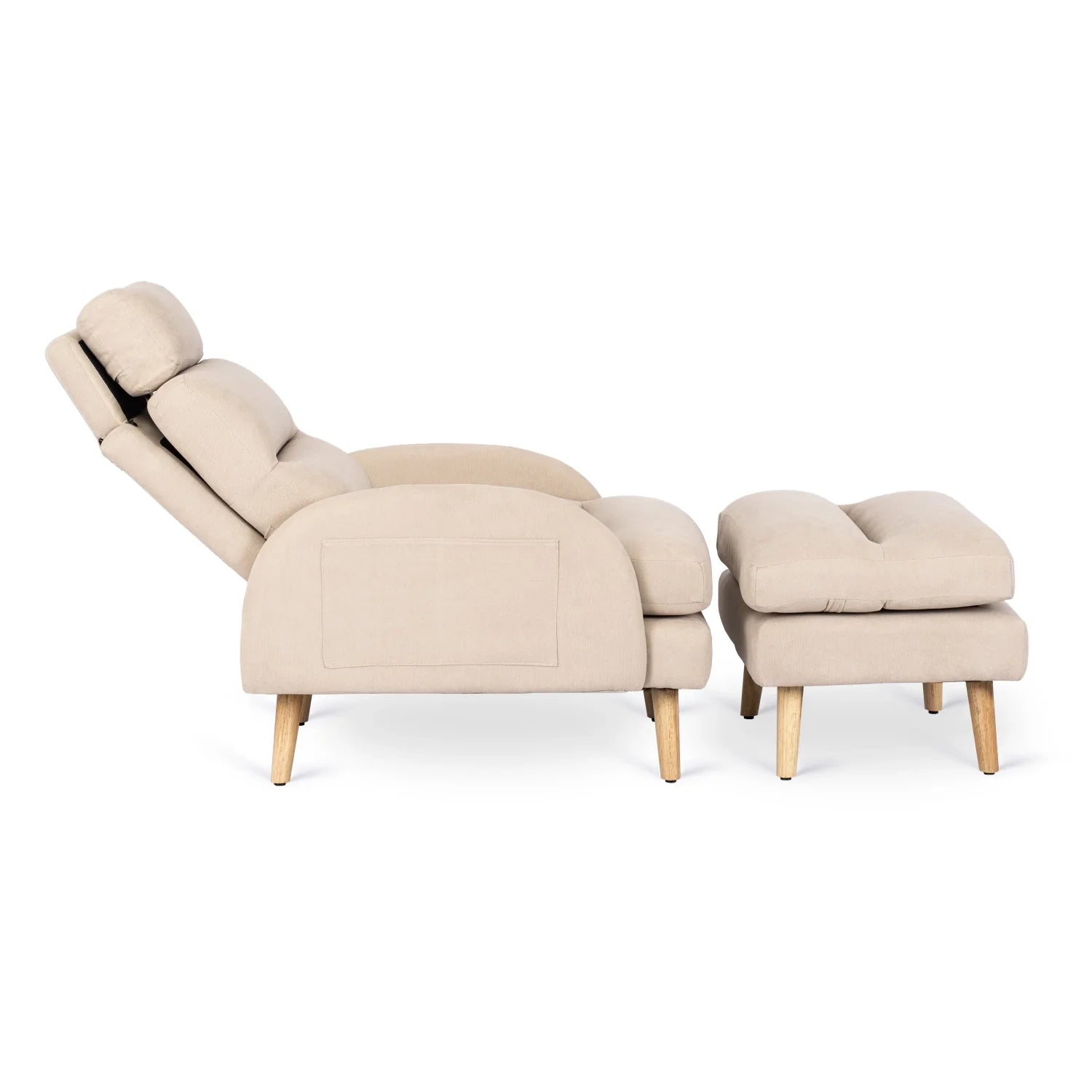 Elite HENRY Beige Relaxsessel mit Fußstütze
