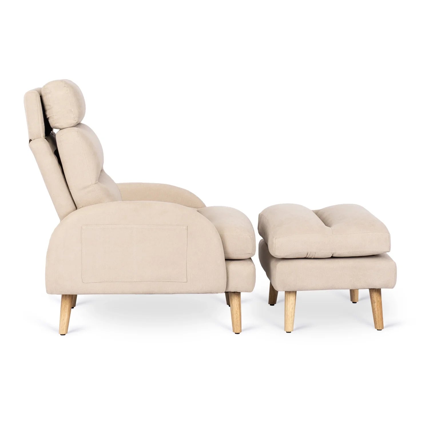 Elite HENRY Beige Relaxsessel mit Fußstütze