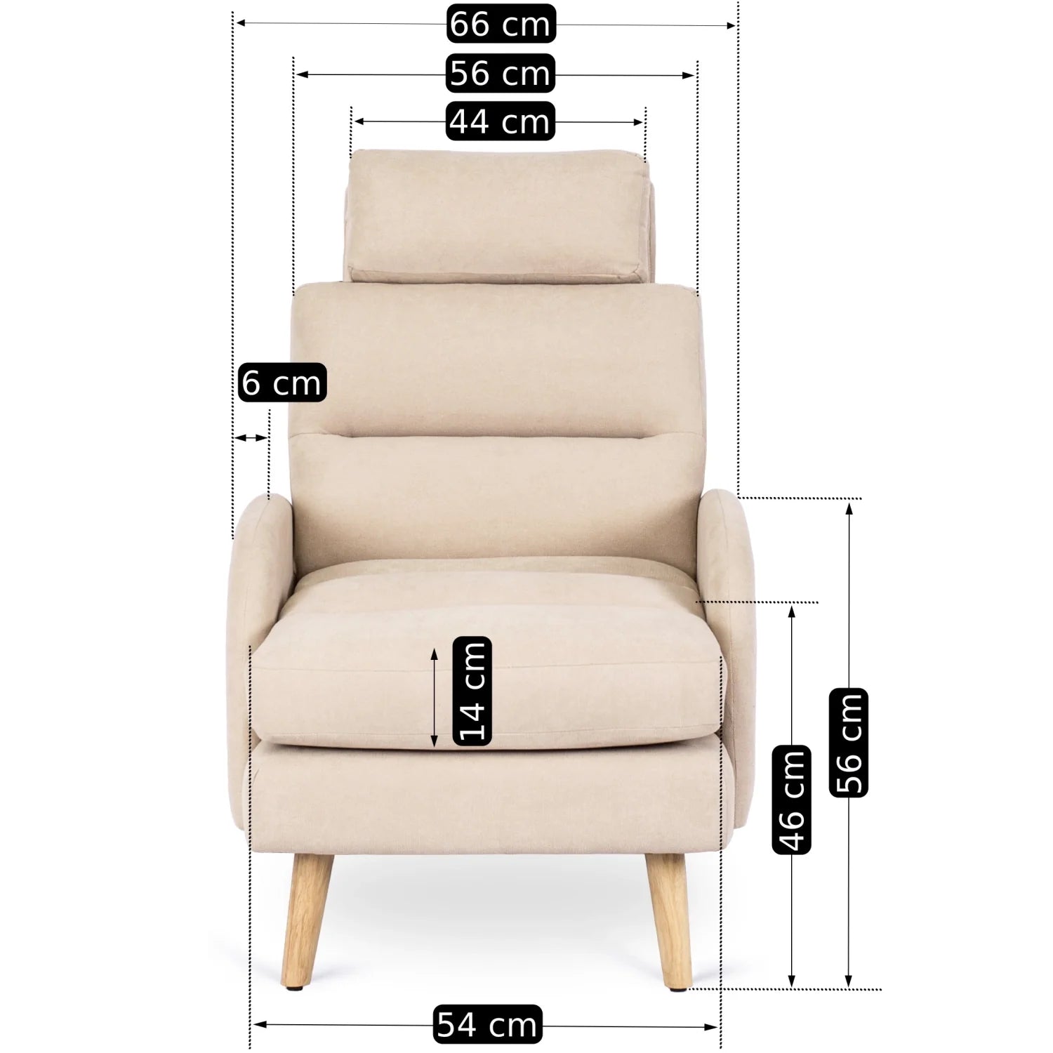 Elite HENRY Beige Relaxsessel mit Fußstütze