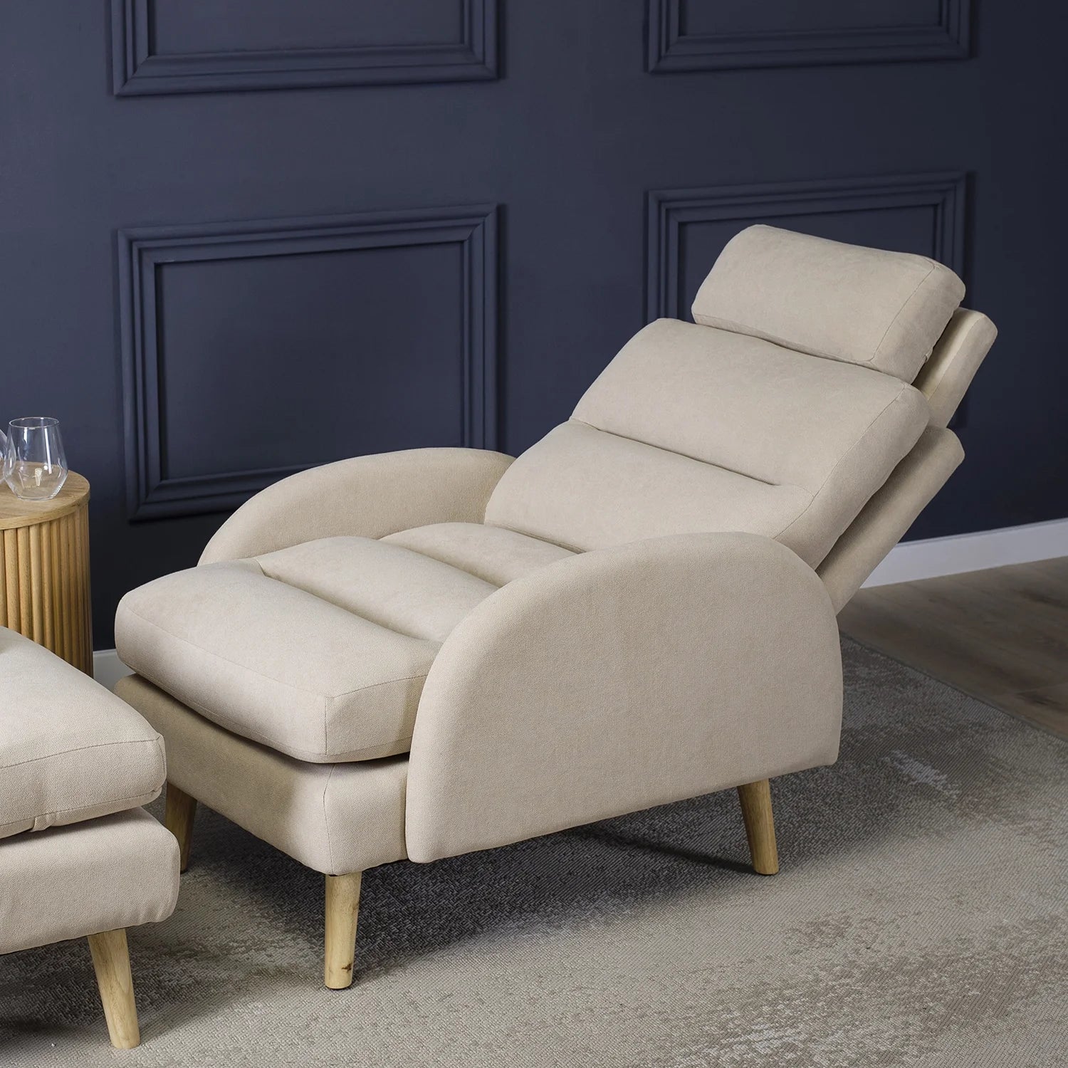 Elite HENRY Beige Relaxsessel mit Fußstütze