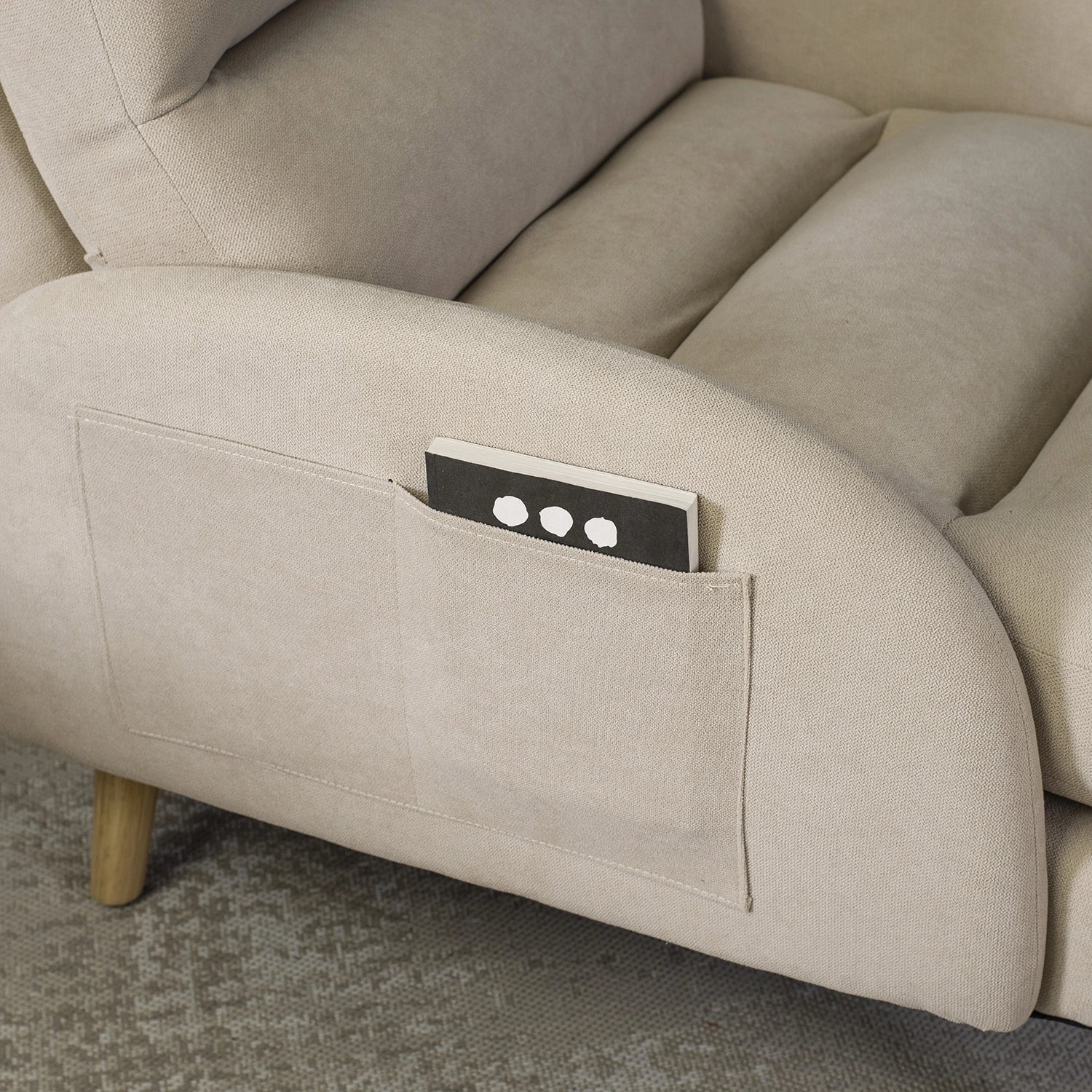 Elite HENRY Beige Relaxsessel mit Fußstütze