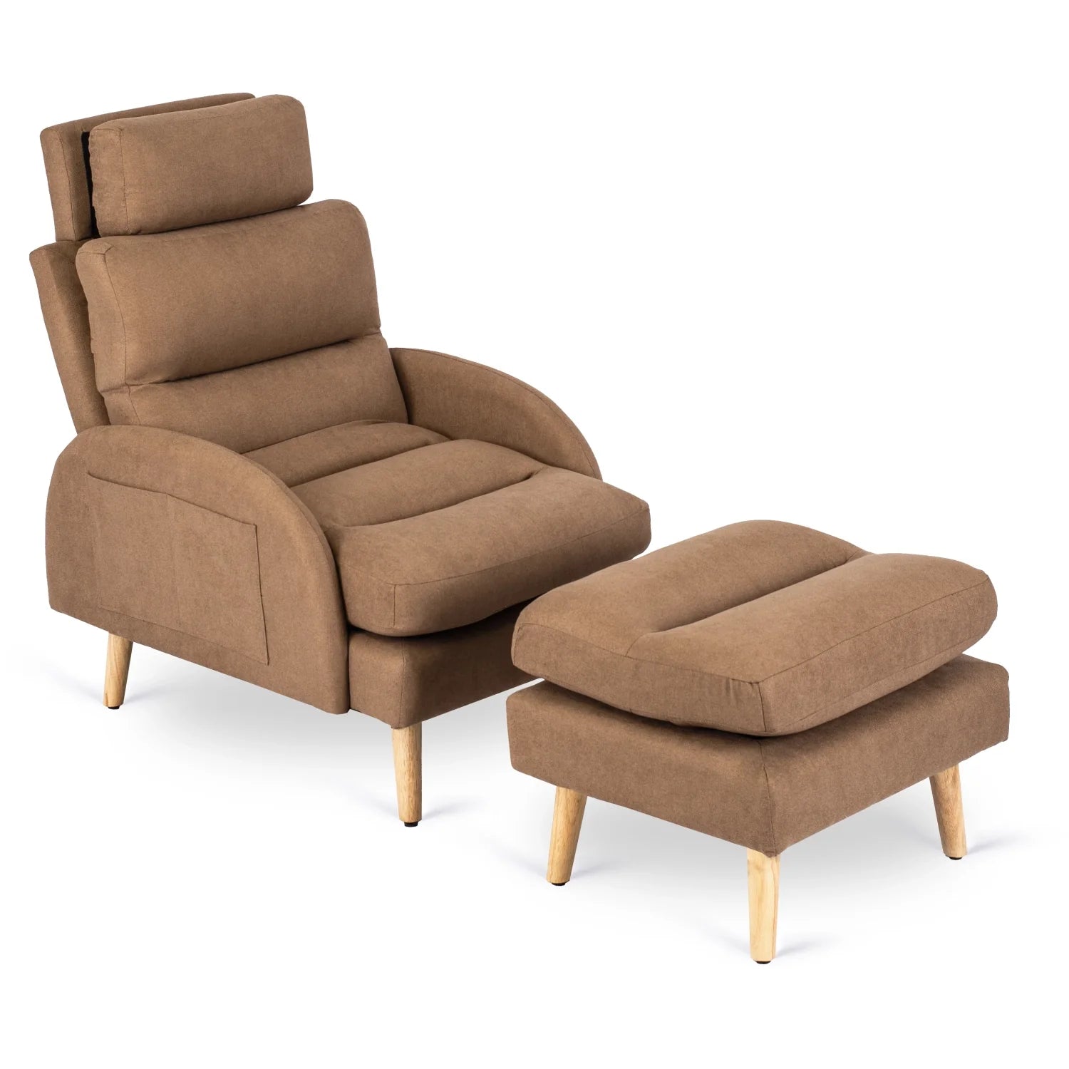Elite HENRY Brown Recliner Armchair with Footrest