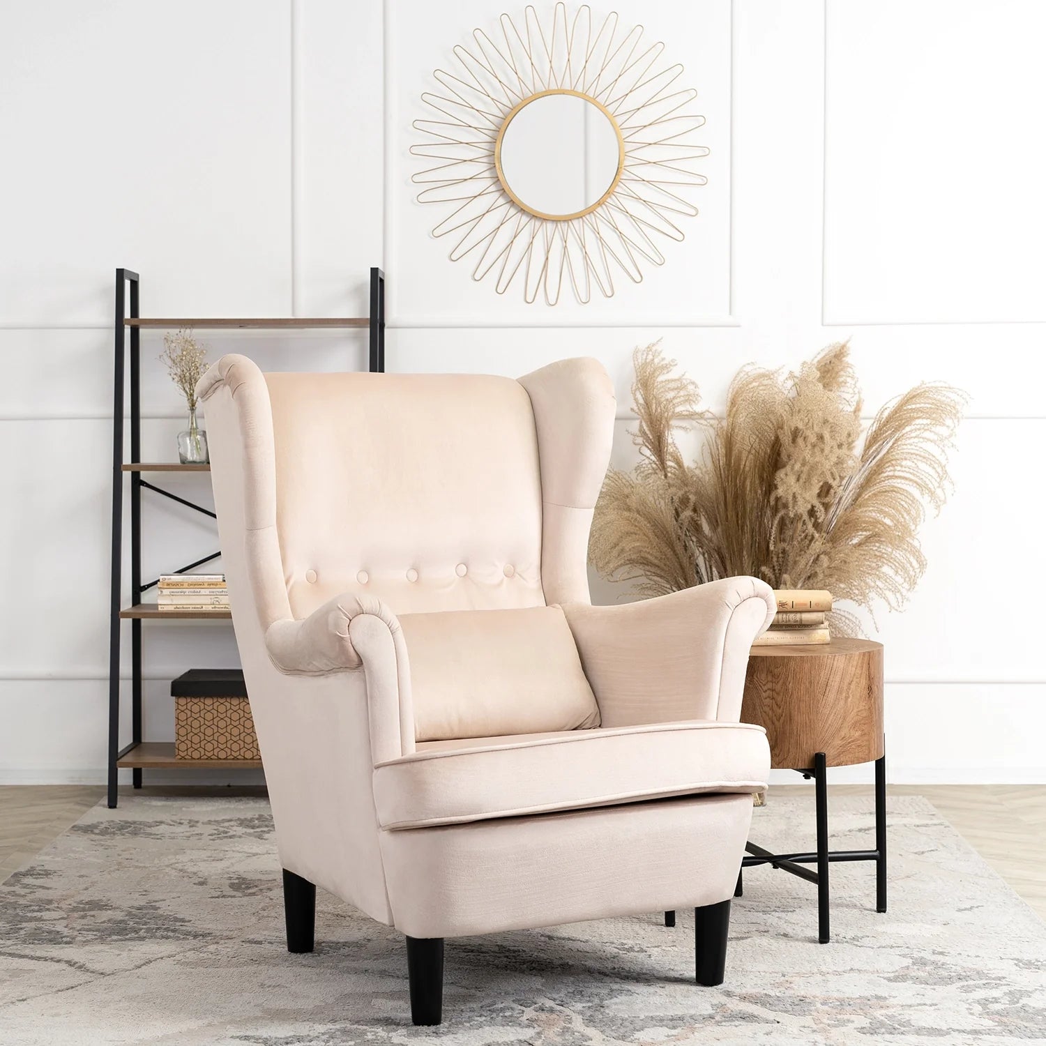 Elite KLARIS 2 Beige Velvet Armchair