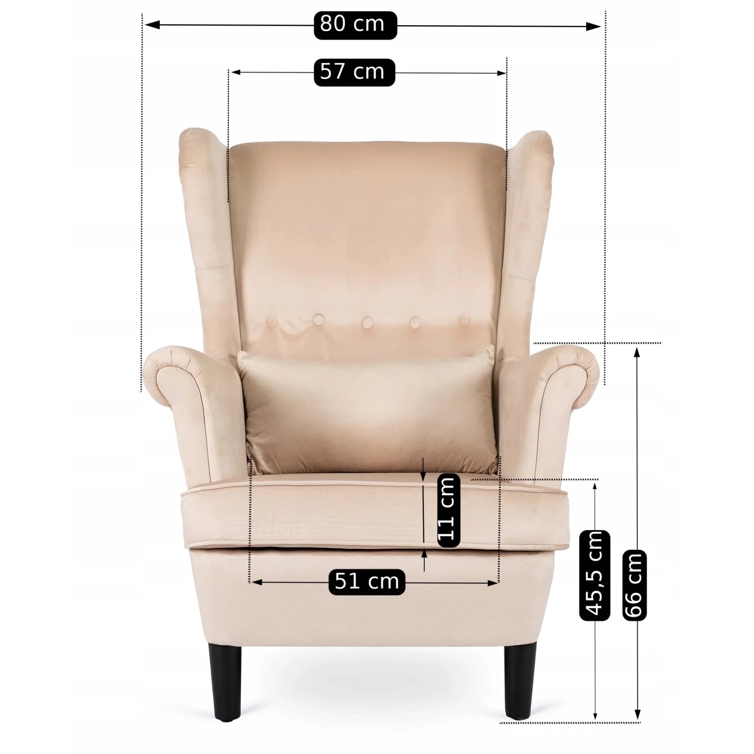 Elite KLARIS 2 Beige Velvet Armchair