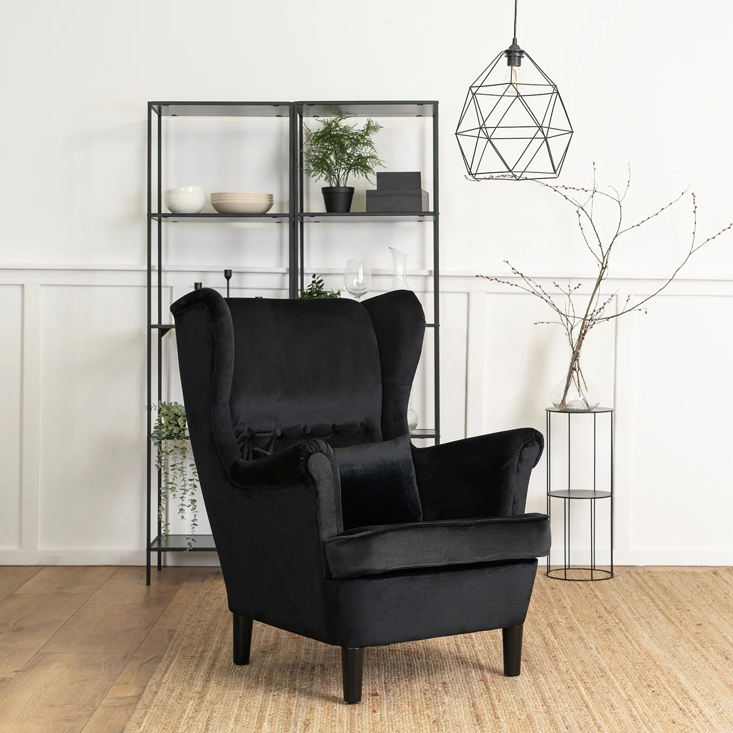 Elite KLARIS 2 Black Velvet Armchair