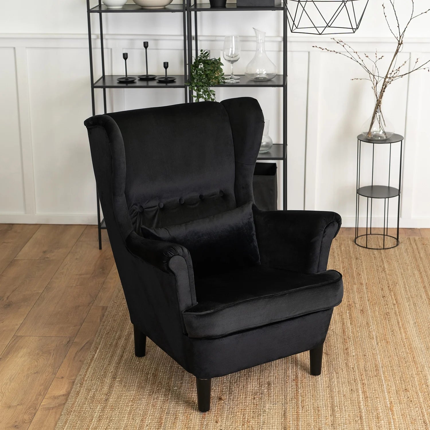 Elite KLARIS 2 Black Velvet Armchair