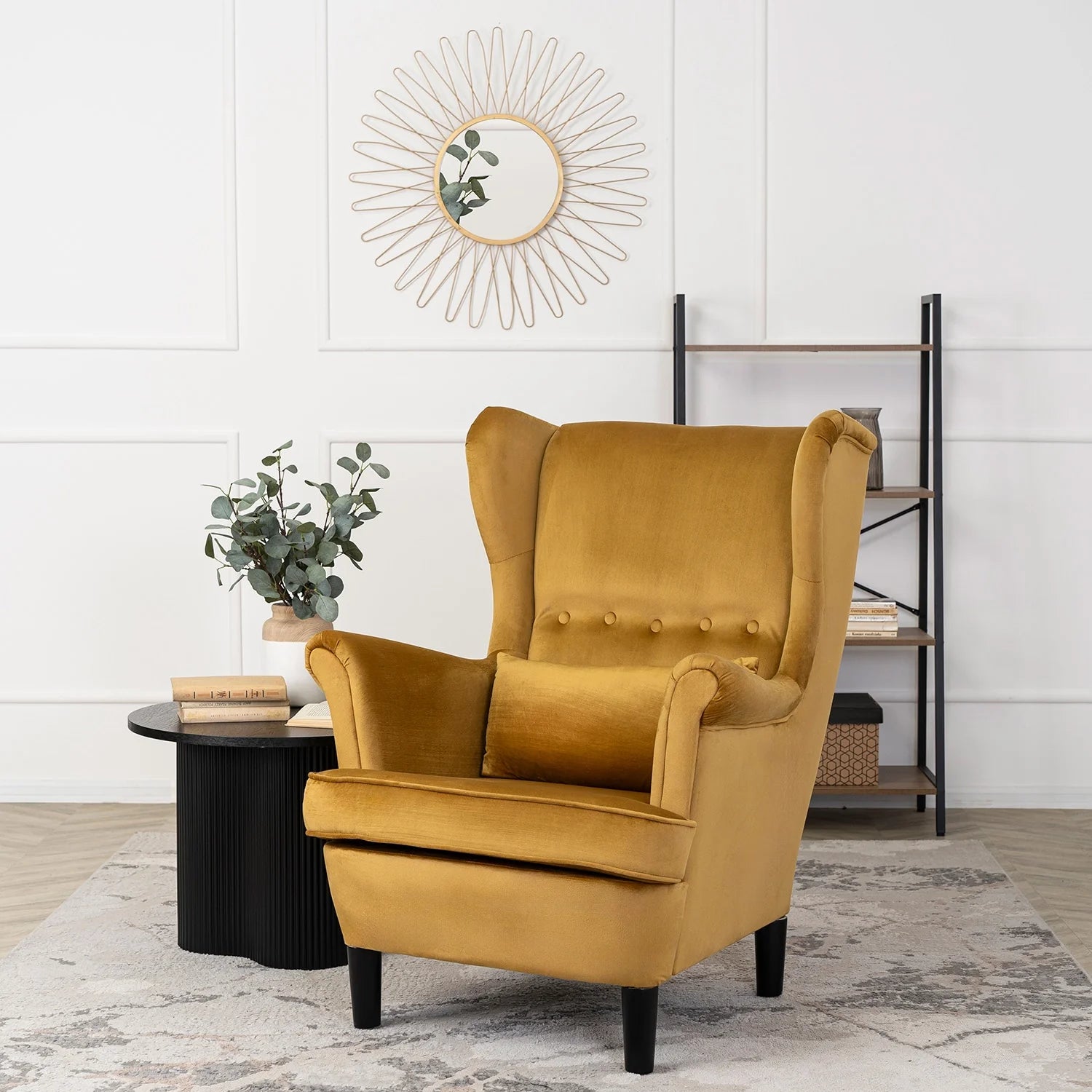 Elite KLARIS 2 Mustard Velvet Armchair