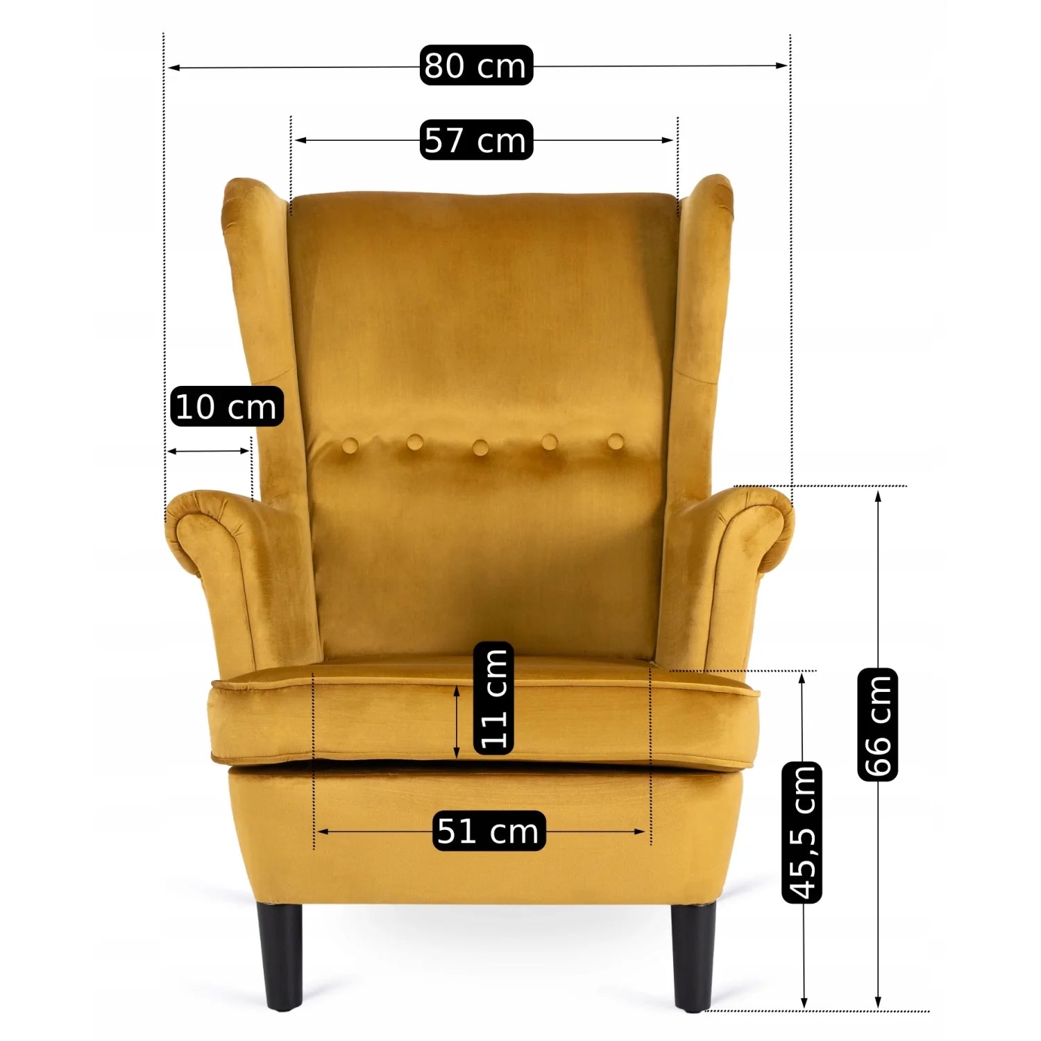 Elite KLARIS 2 Mustard Velvet Armchair