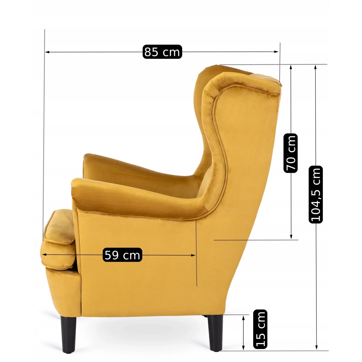 Elite KLARIS 2 Mustard Velvet Armchair
