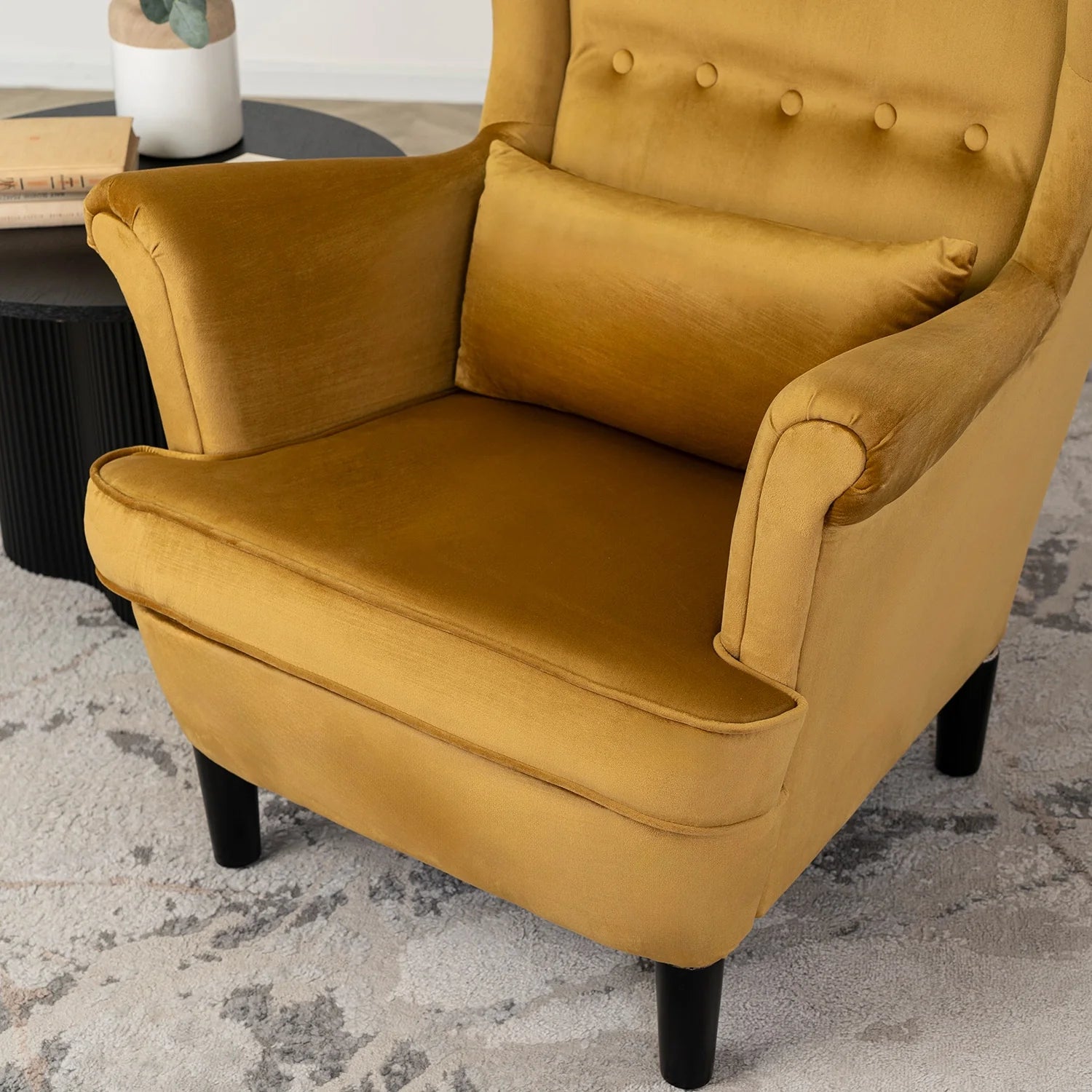 Elite KLARIS 2 Mustard Velvet Armchair