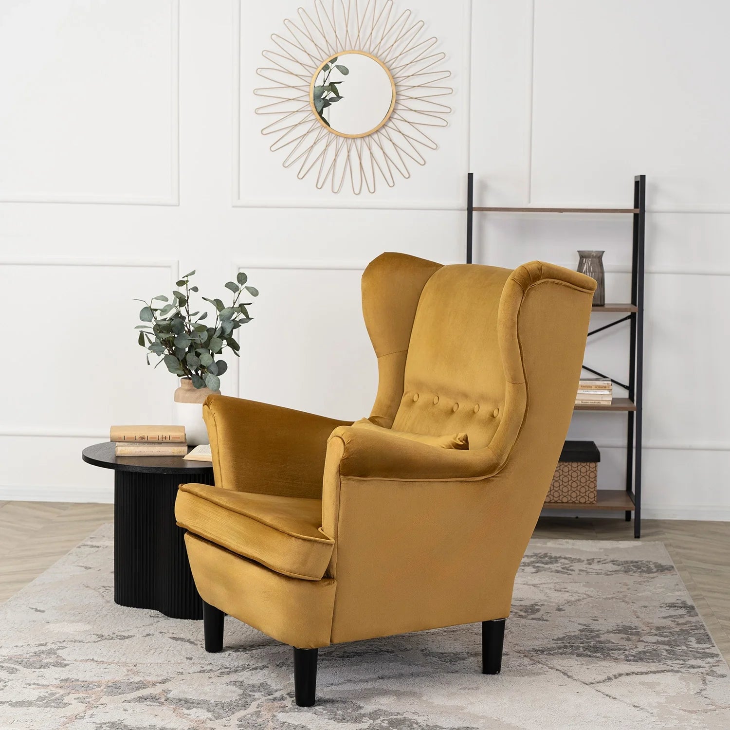 Elite KLARIS 2 Mustard Velvet Armchair