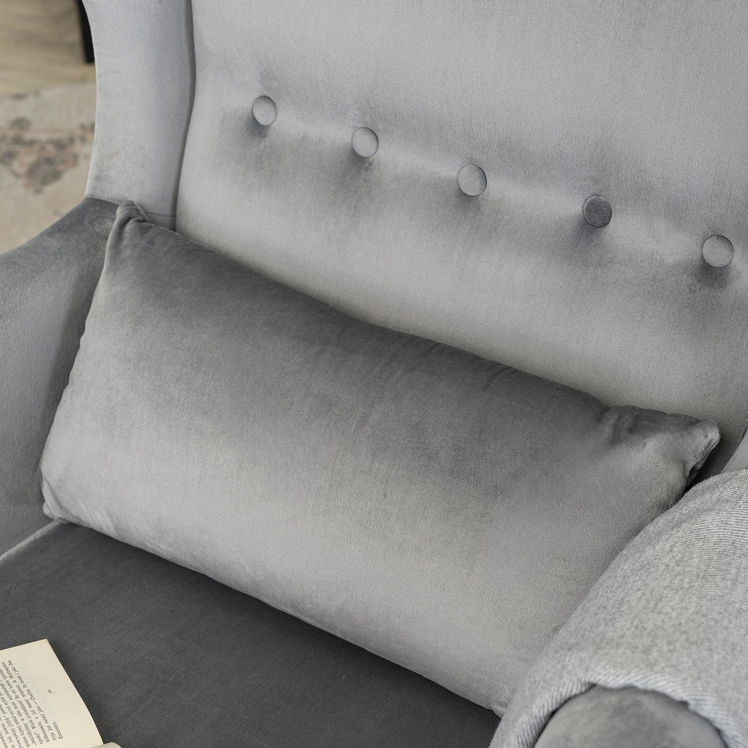 Elite KLARIS 2 Grey Velvet Armchair