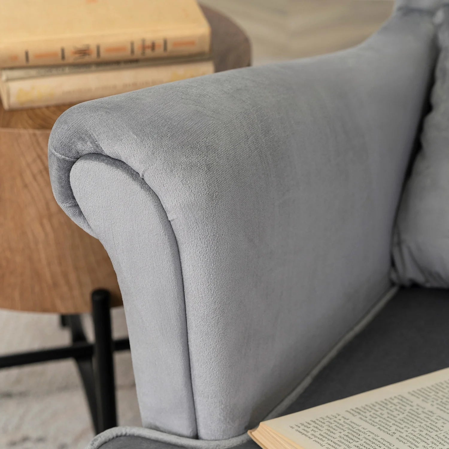 Elite KLARIS 2 Grey Velvet Armchair