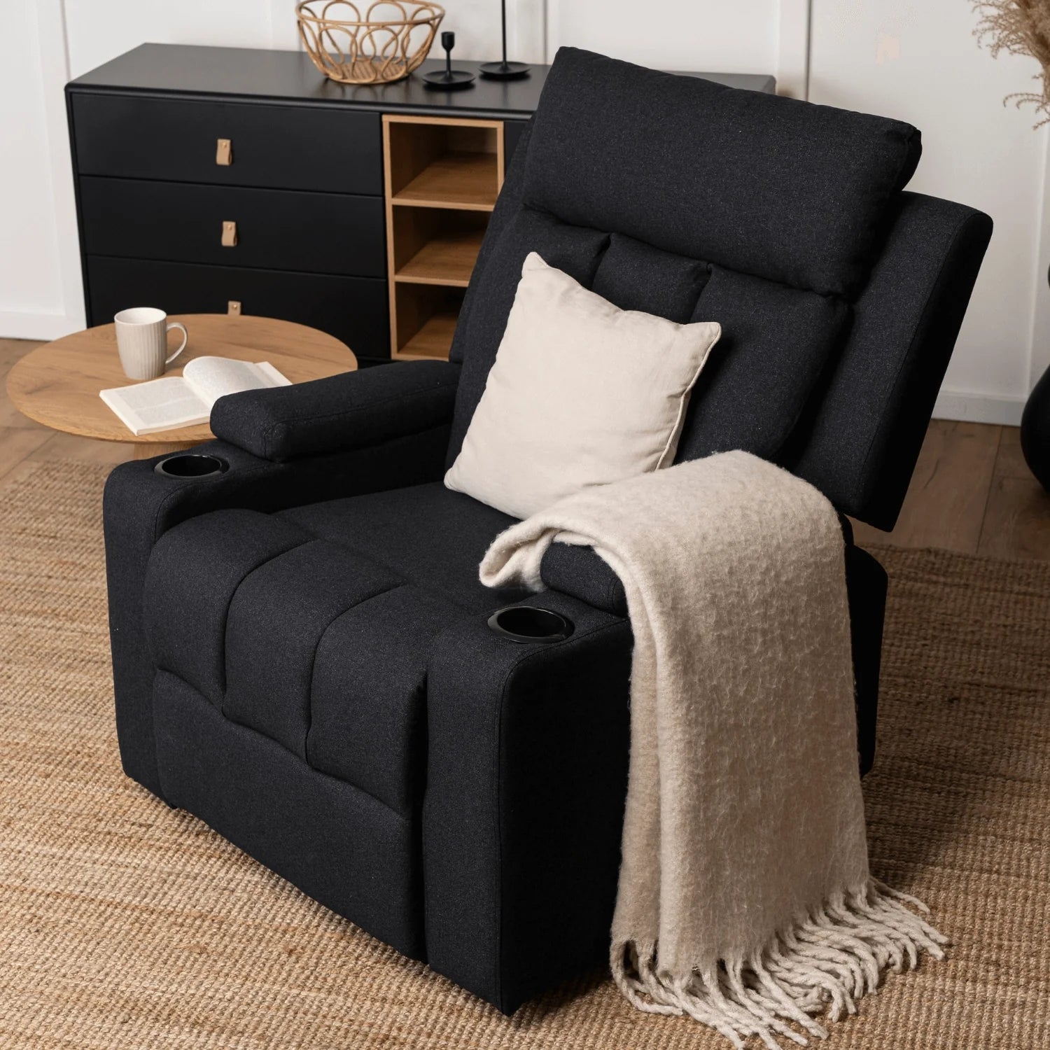 Elite KOBI 2 Black Recliner Armchair