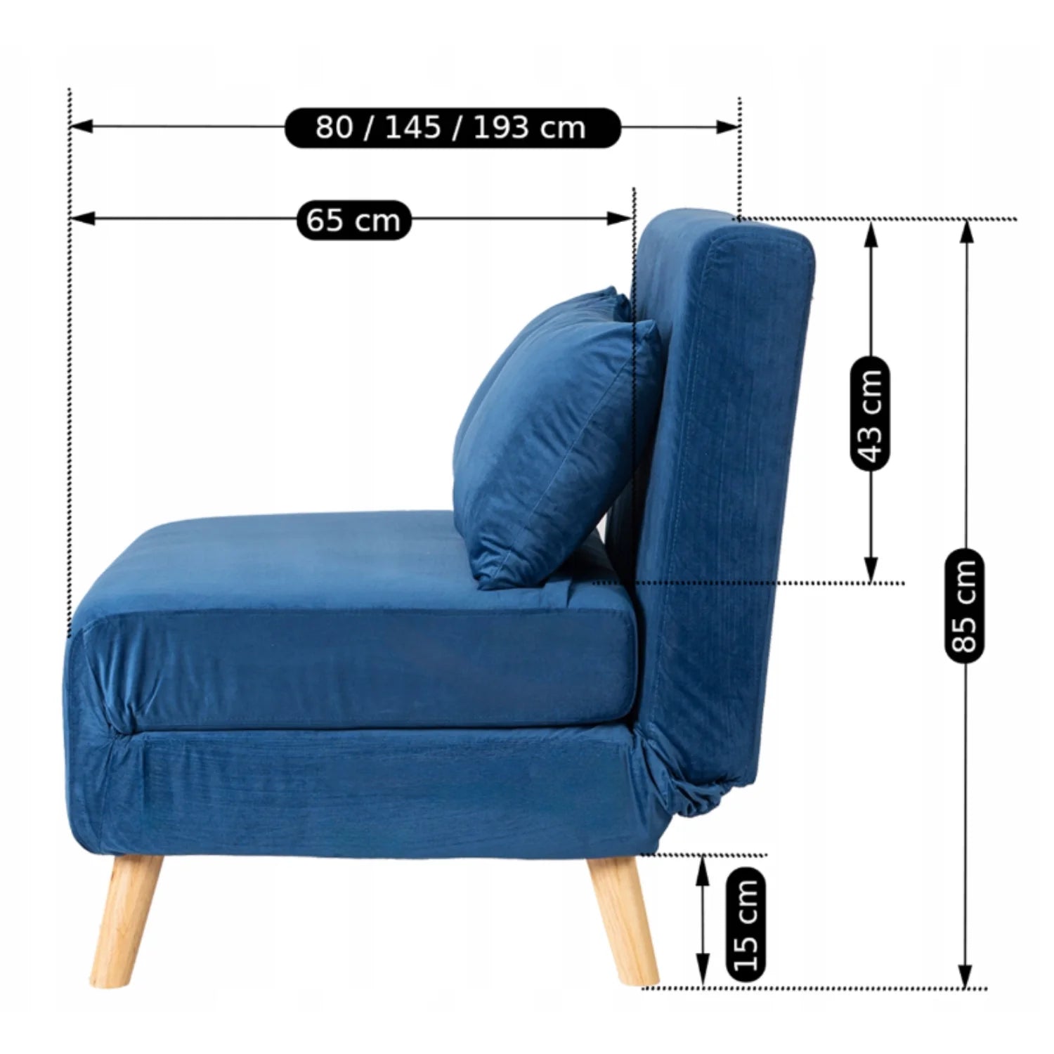 Elite MARRY 2 Navy Blue Armchair Bed