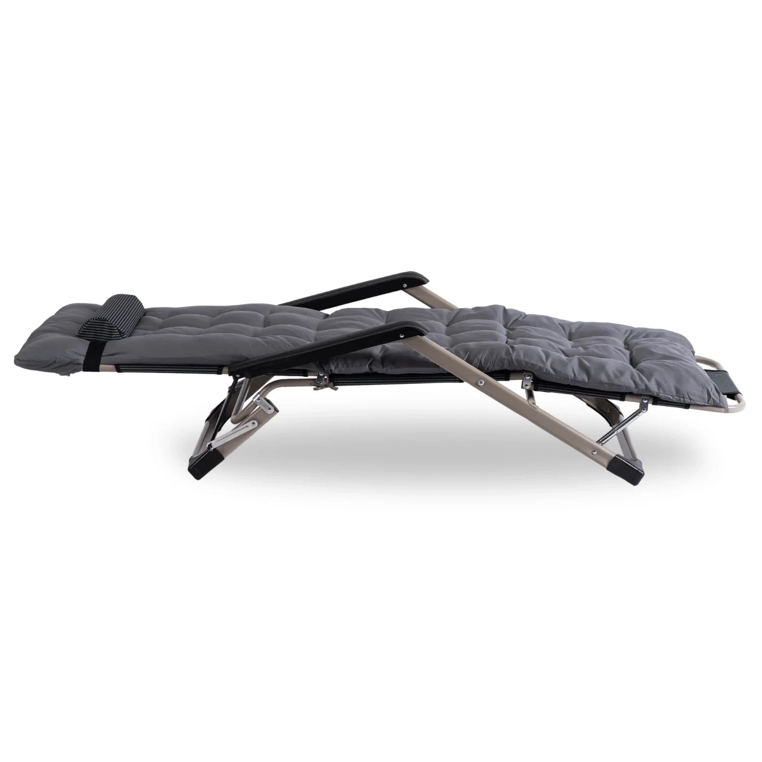 Elite EDISON Garden Recliner Grey - Adjustable Lounger with Footrest