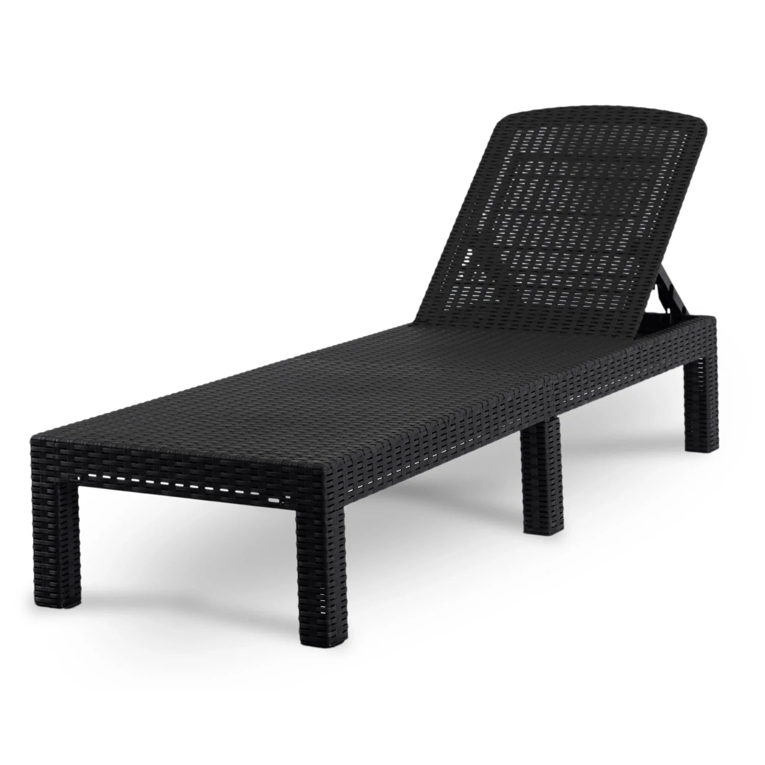 Elite LUIZJANA Outdoor-Liegestuhl – Schwarzes Technorattan