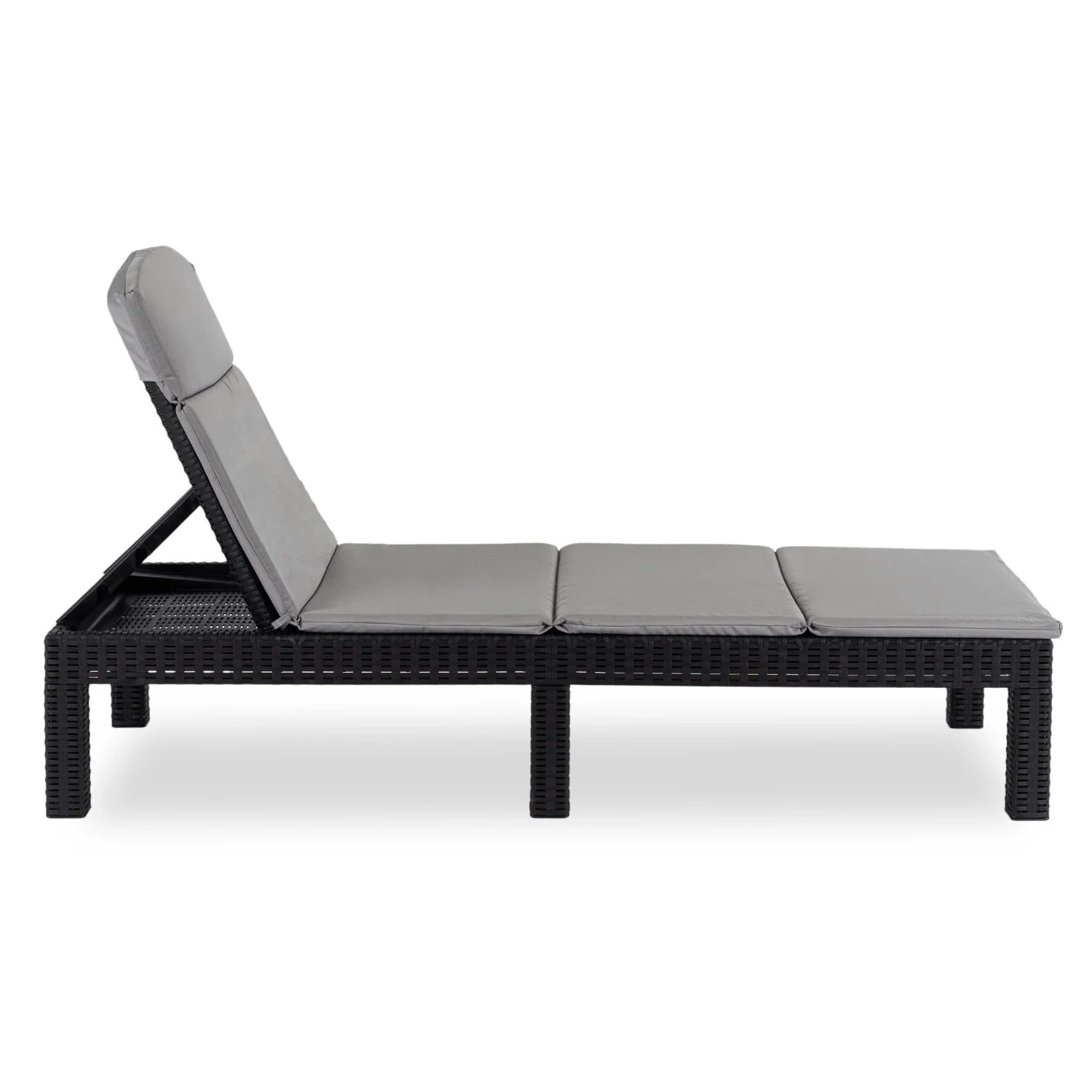 Elite LUIZJANA Outdoor-Liegestuhl – Schwarzes Technorattan