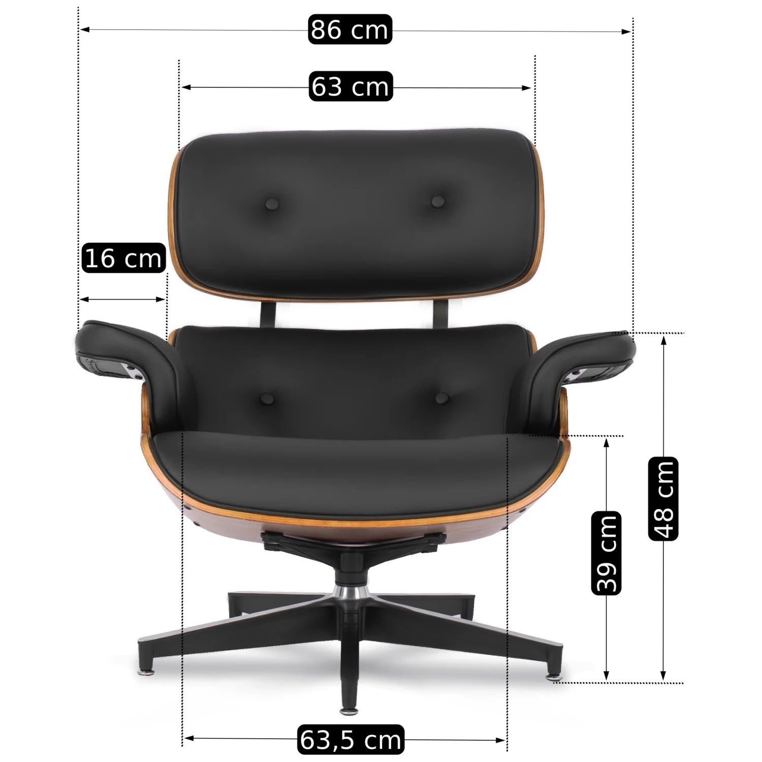 Elite PALERMO Black Armchair