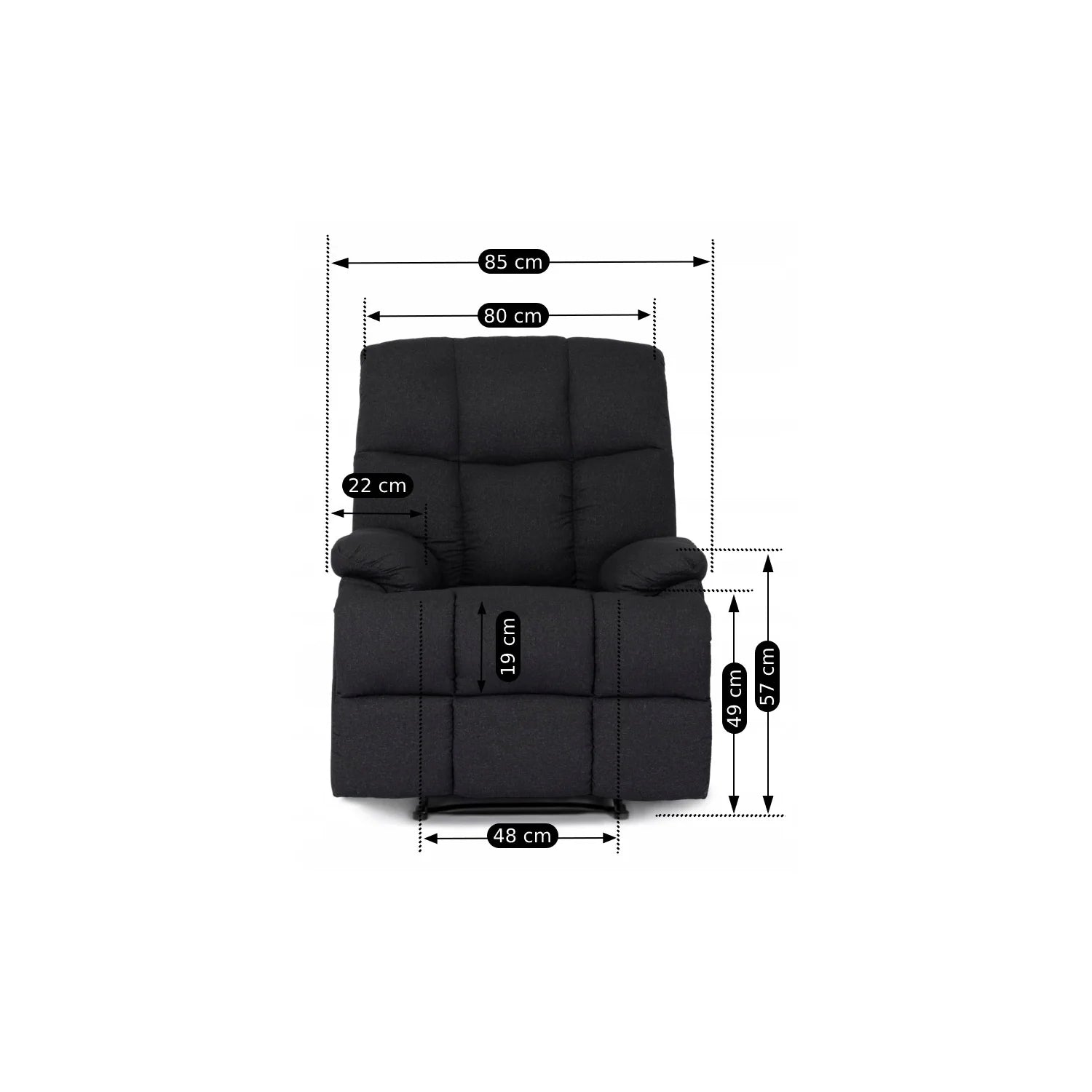 Elite RIKO Black Recliner Armchair