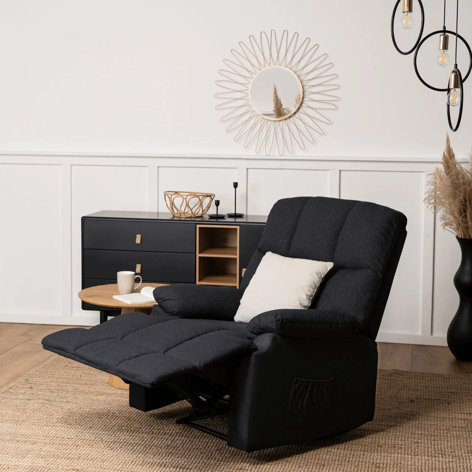 Elite RIKO Black Recliner Armchair