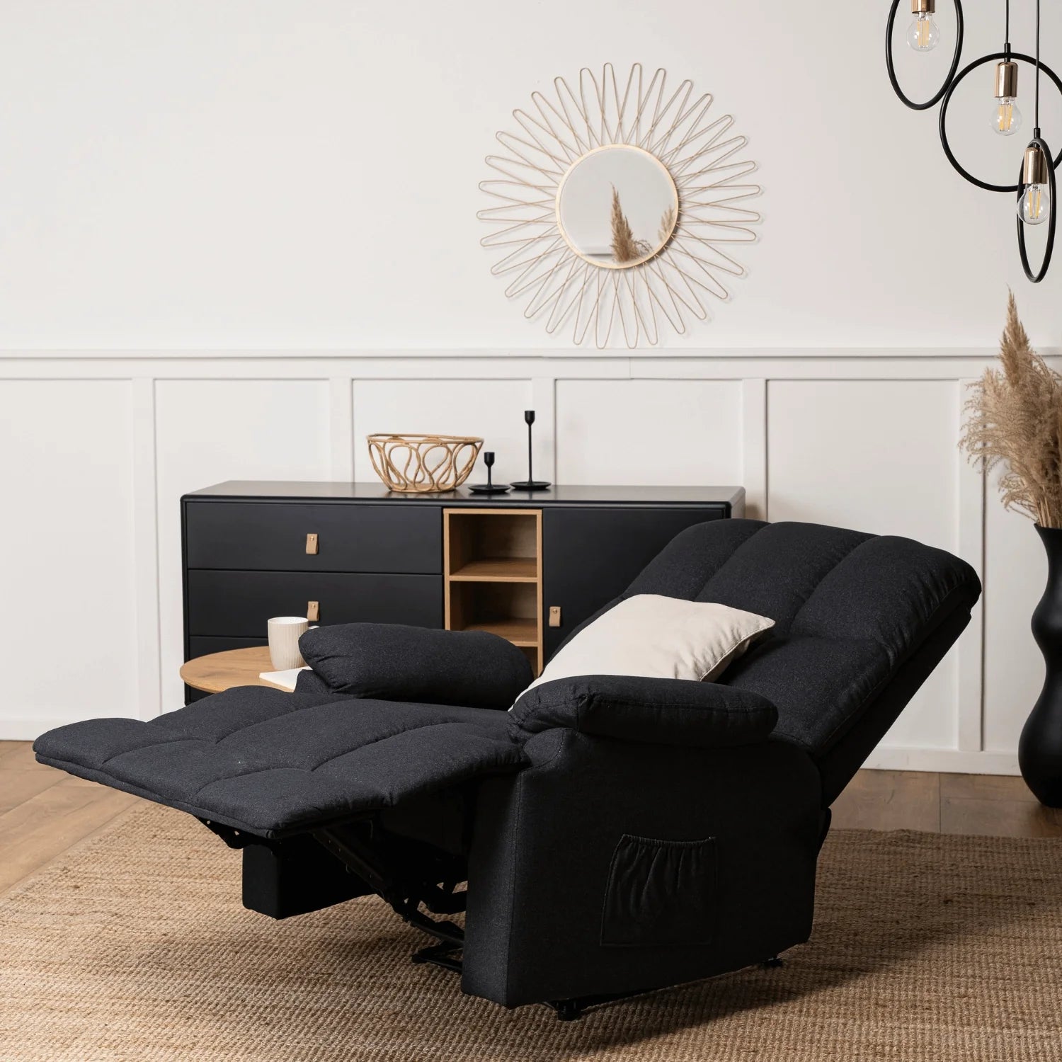 Elite RIKO Black Recliner Armchair