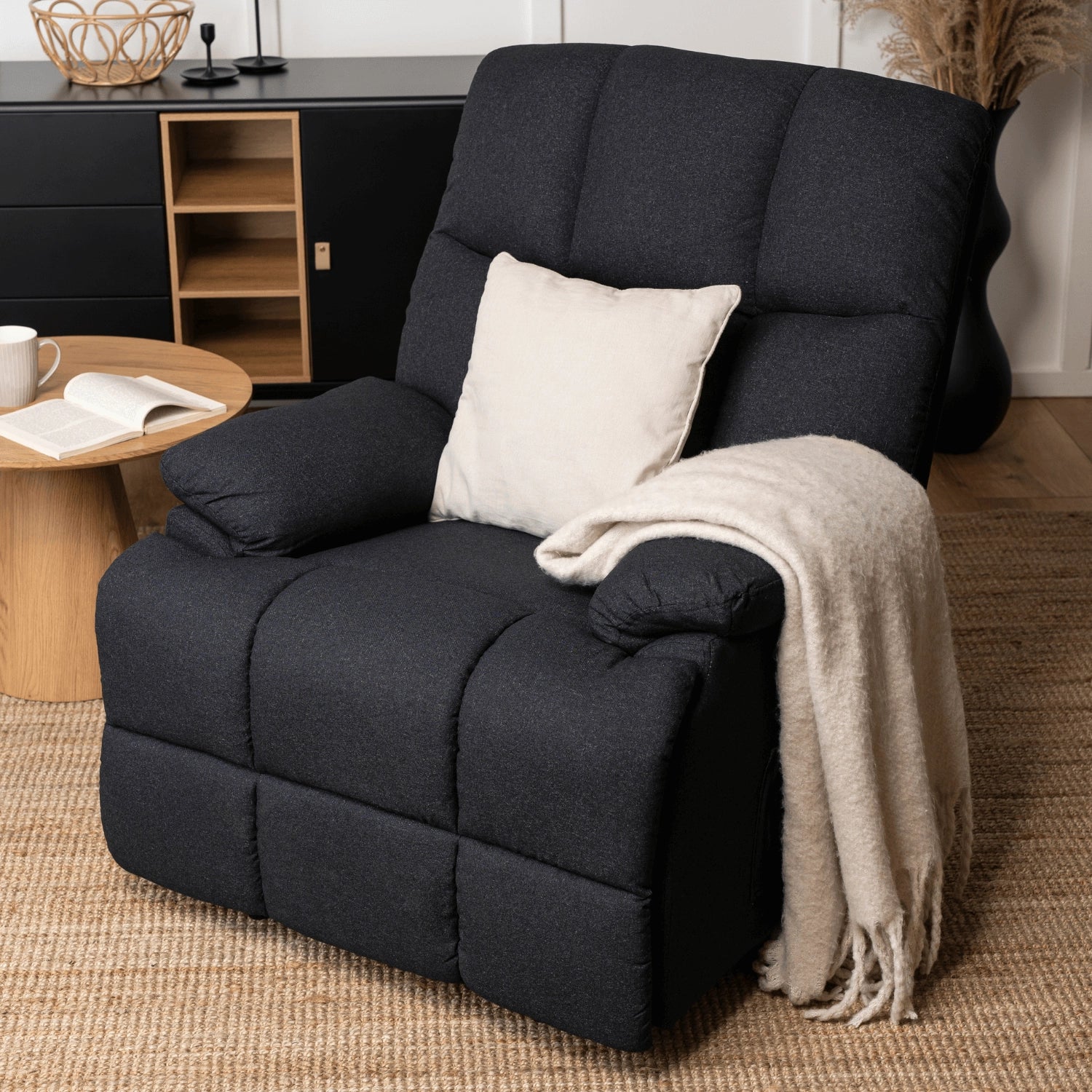 Elite RIKO Black Recliner Armchair