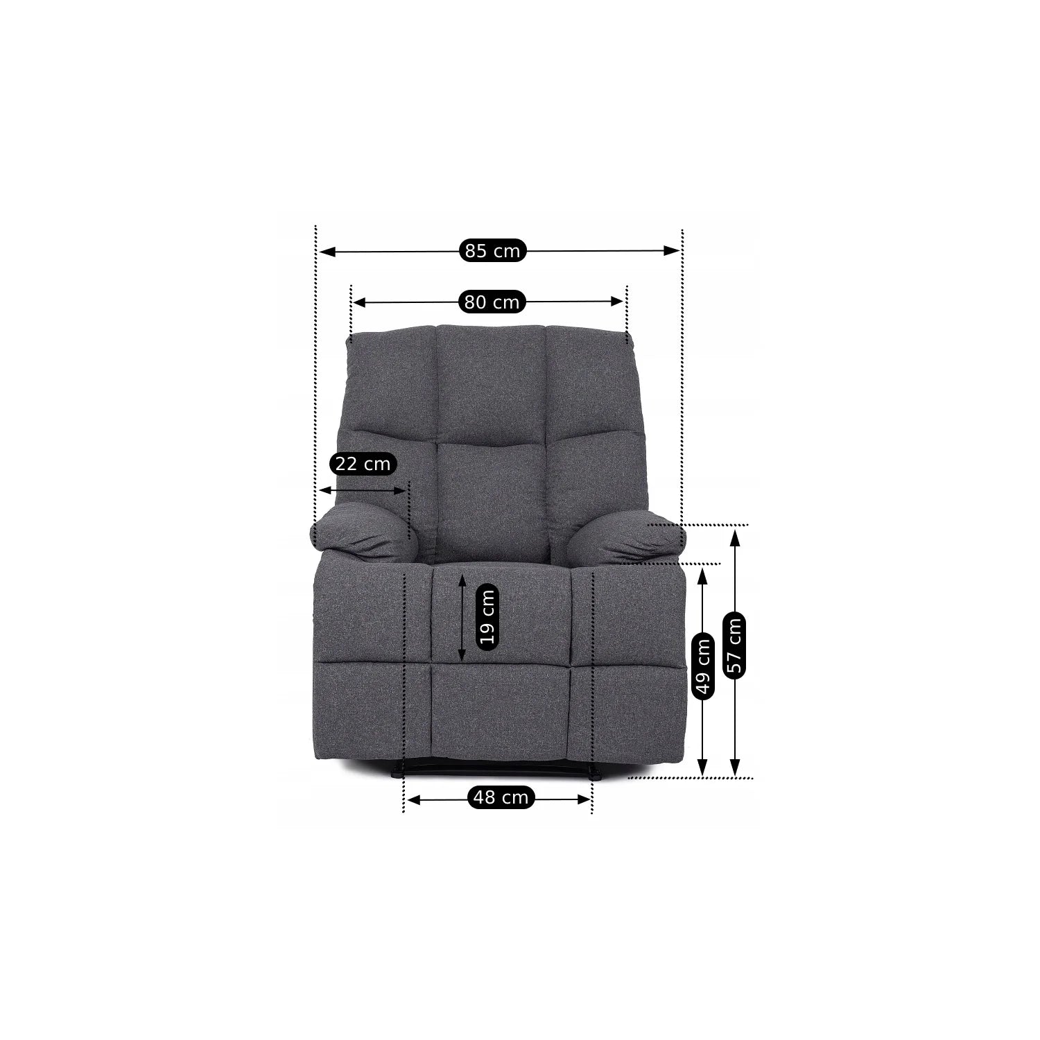 Elite RIKO Gray Recliner Armchair