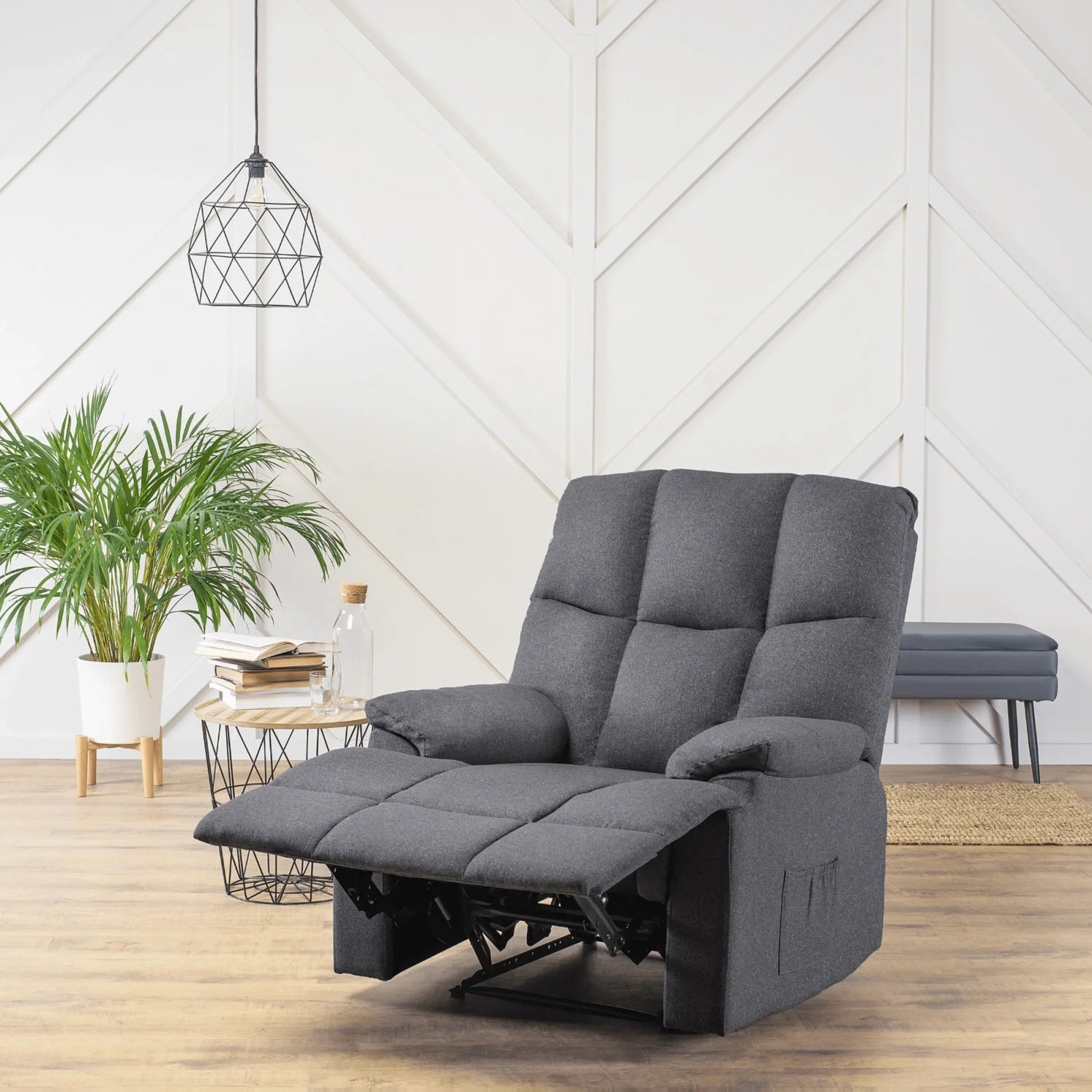 Elite RIKO Gray Recliner Armchair