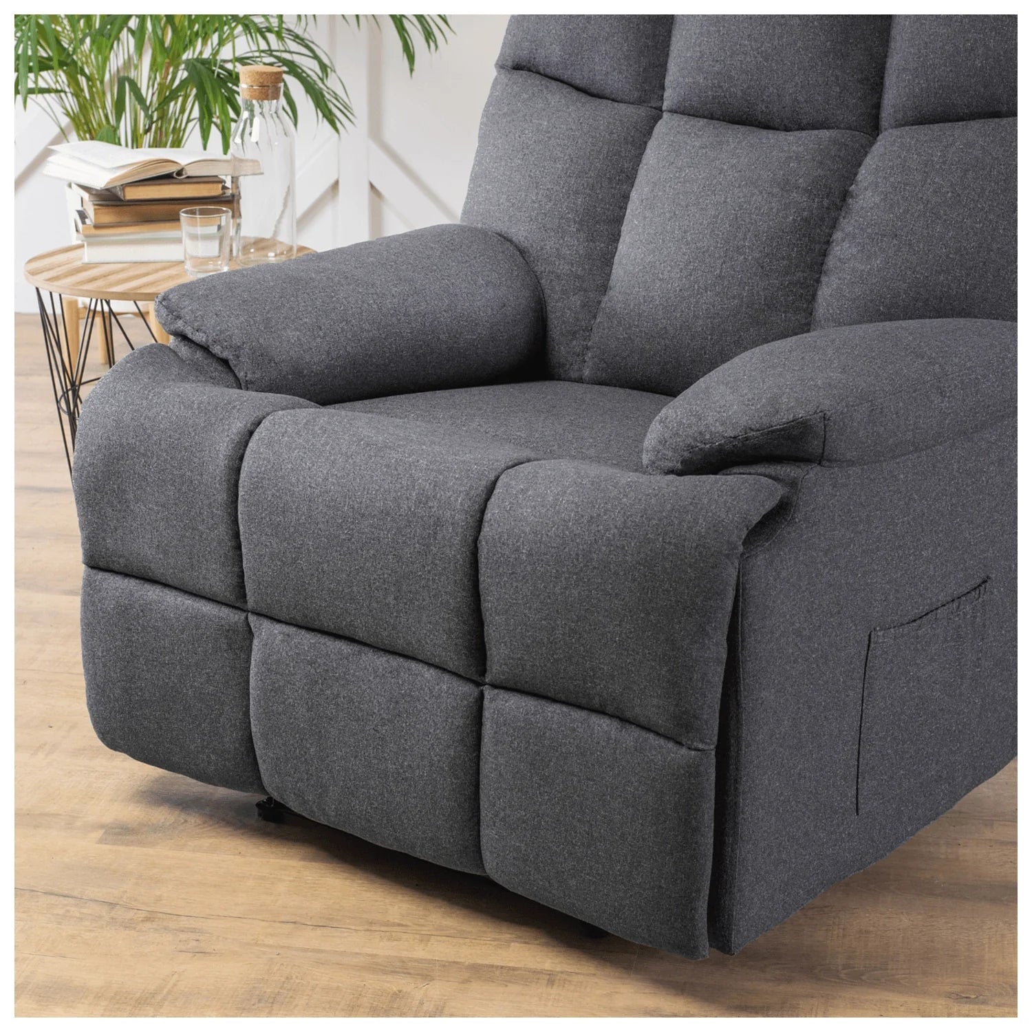 Elite RIKO Gray Recliner Armchair