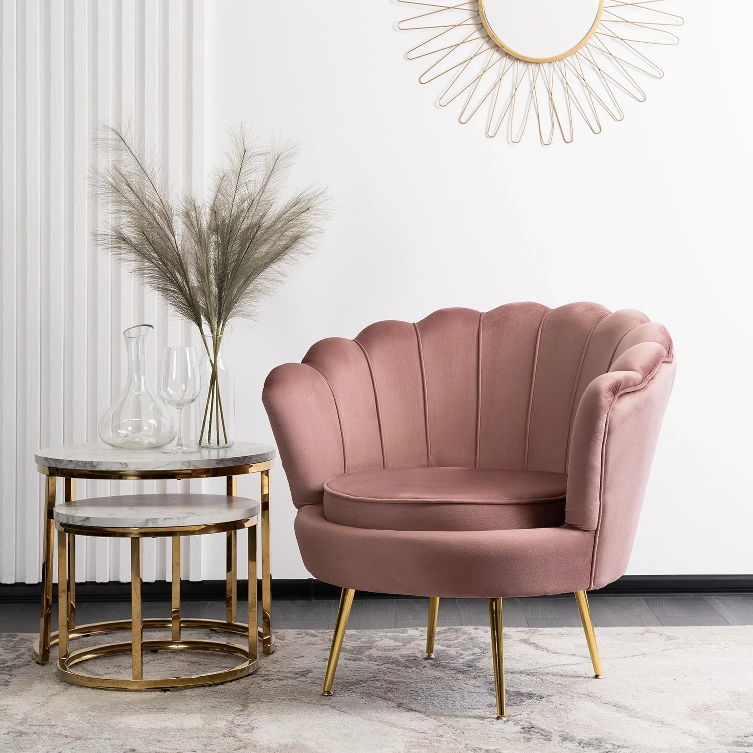 Elite ANGEL Sessel aus rosa Samt