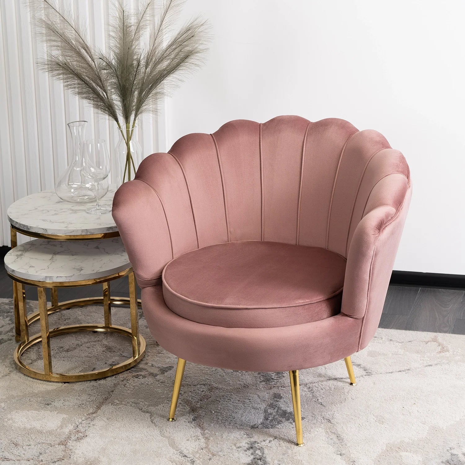 Elite ANGEL Sessel aus rosa Samt