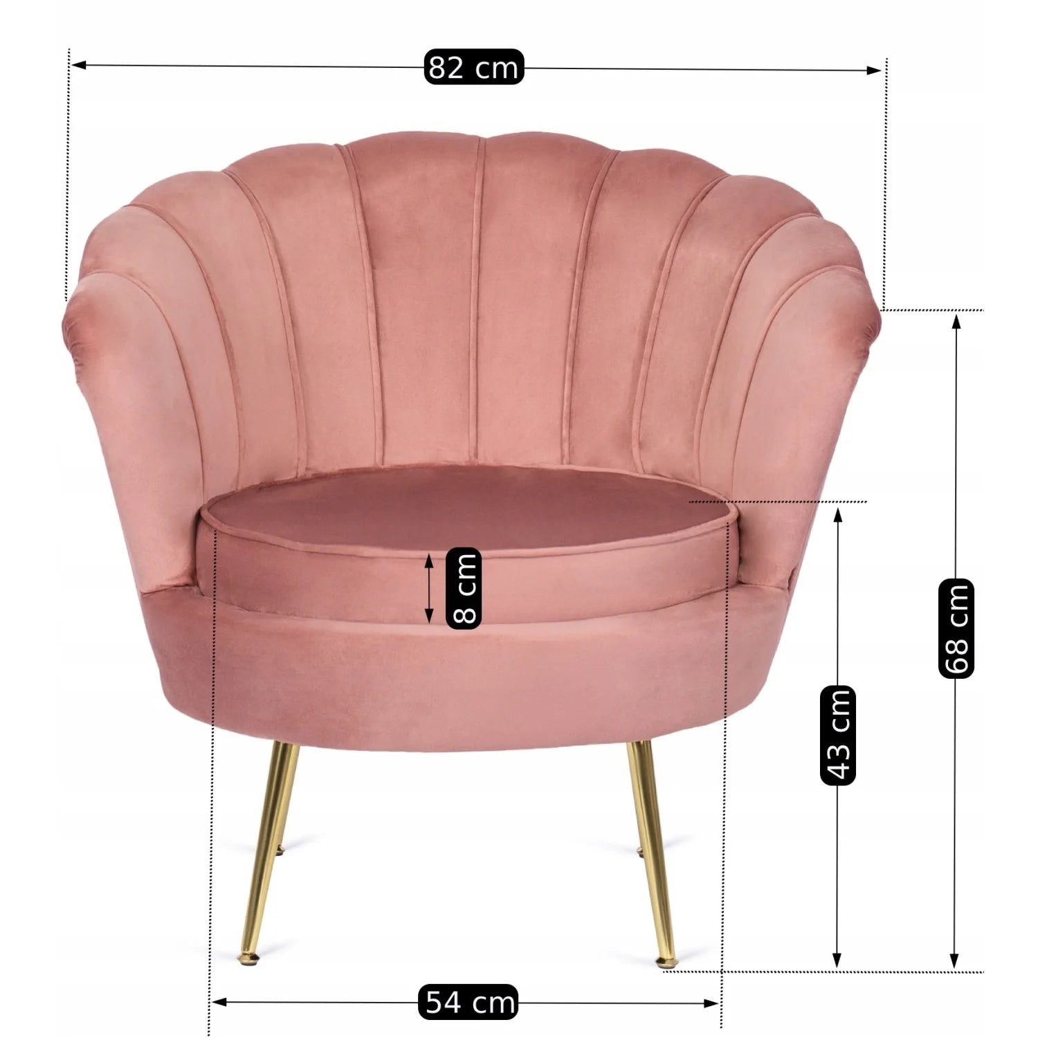 Elite ANGEL Sessel aus rosa Samt