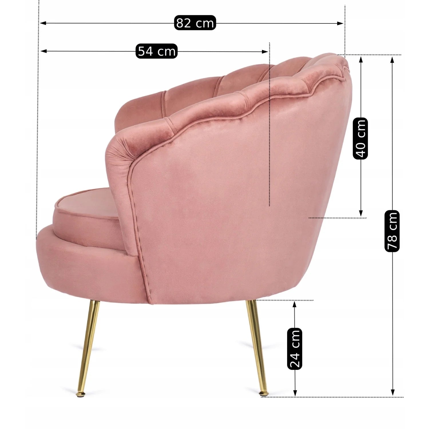 Elite ANGEL Sessel aus rosa Samt