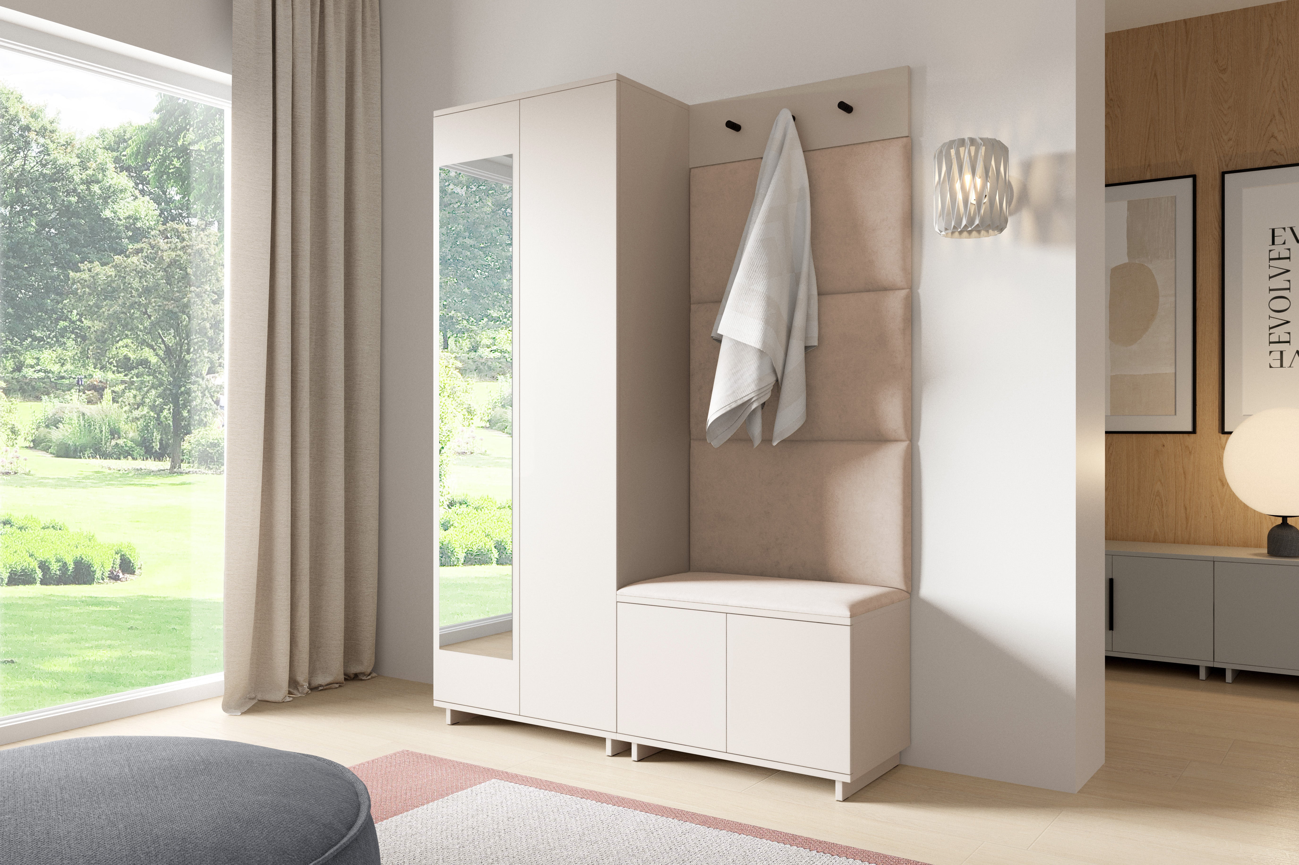 PK Bianco 3 Hallway Wardrobe Set - Light Beige
