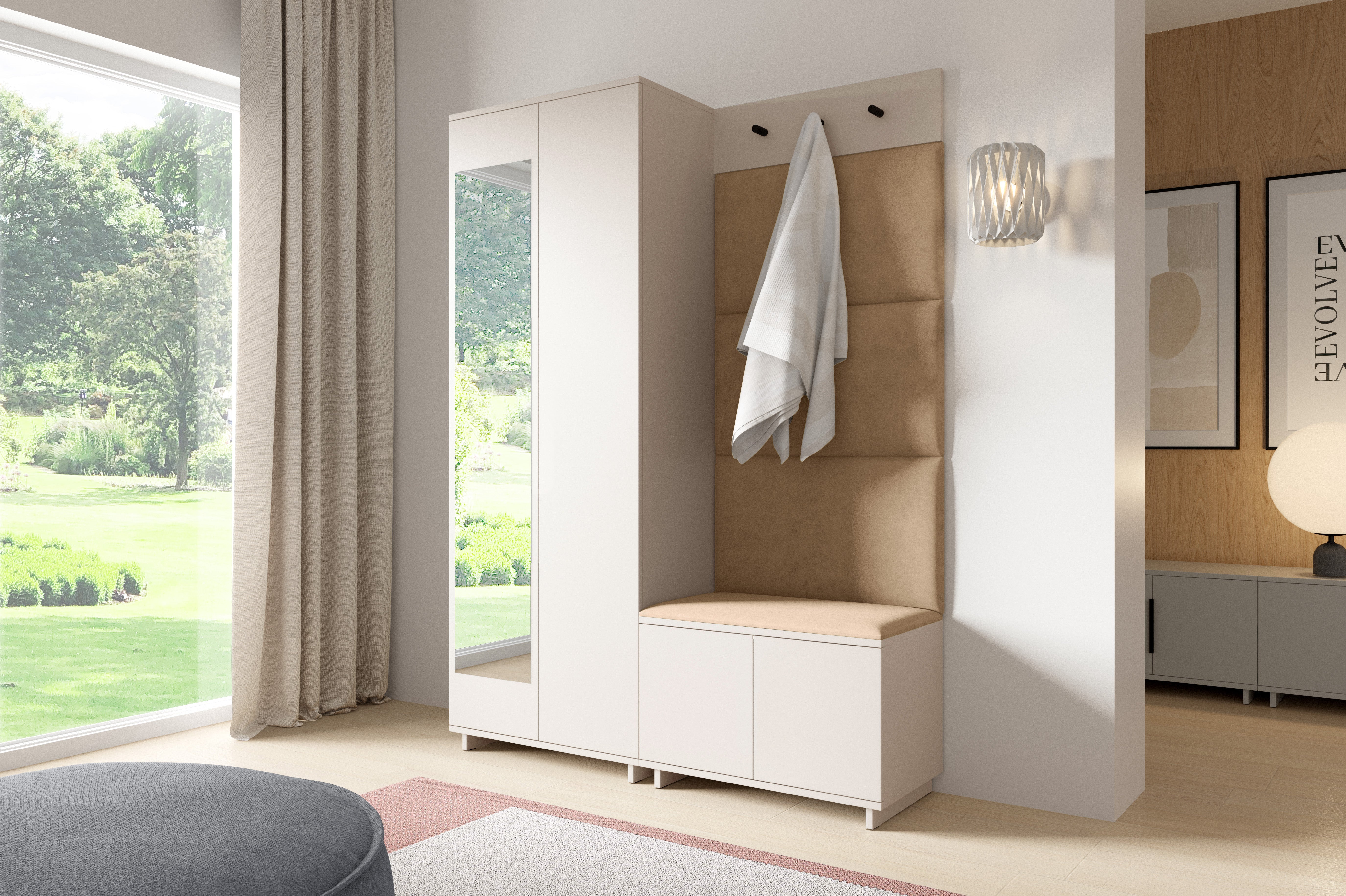 PK Bianco 3 Hallway Wardrobe Set - Beige