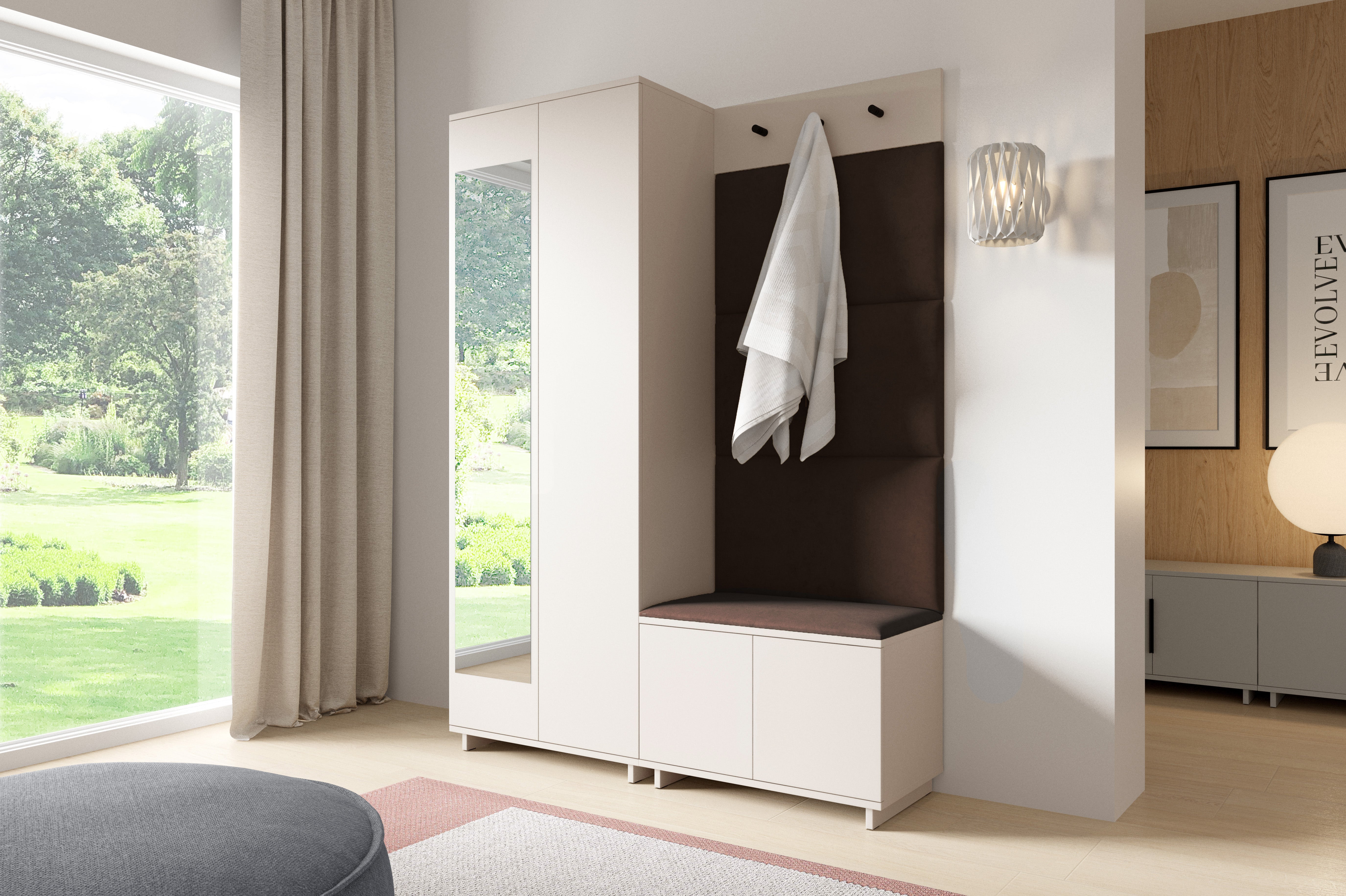 PK Bianco 3 Hallway Wardrobe Set - Dark Brown